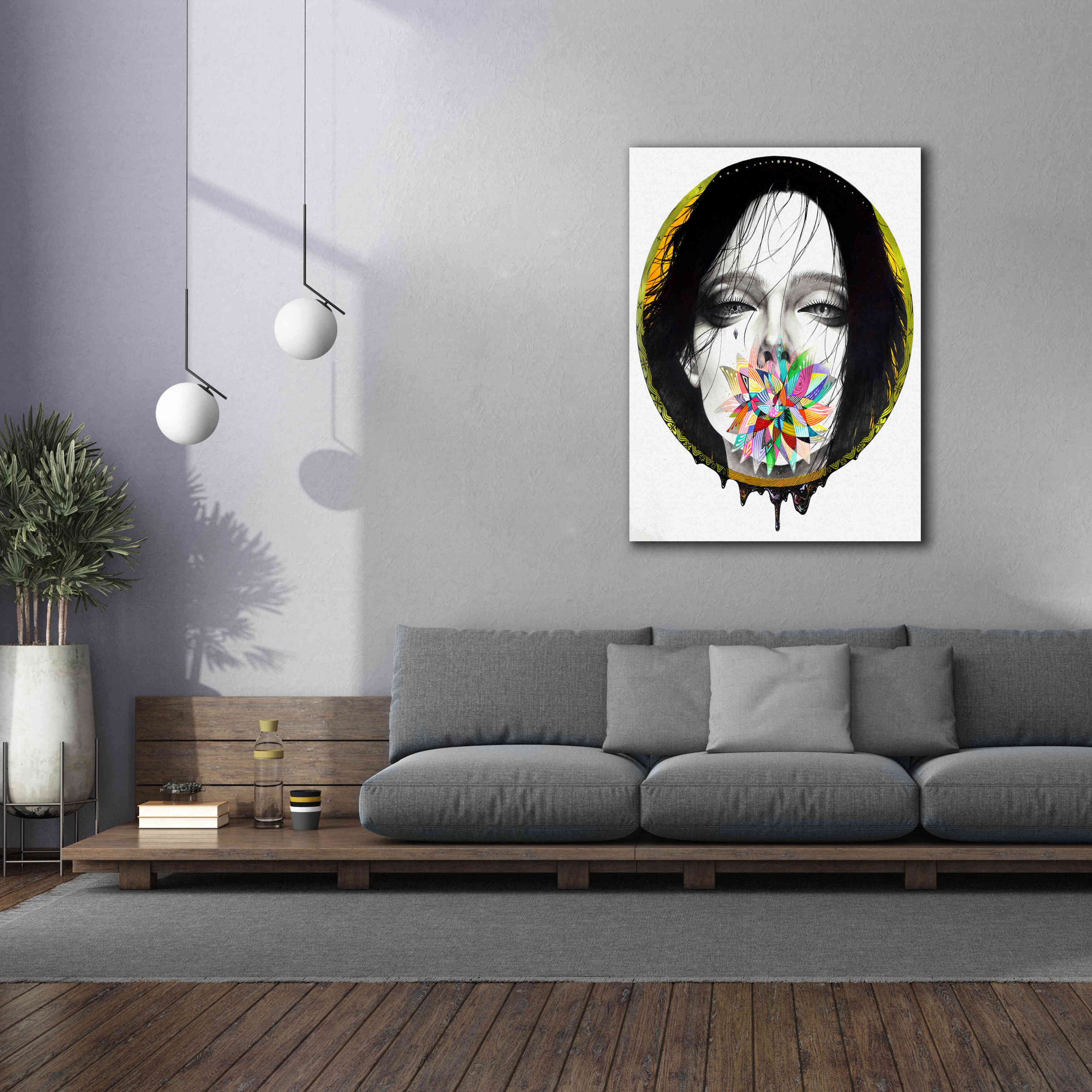 'Black Blossom' by MinJae, Giclee Canvas Wall Art,40 x 54