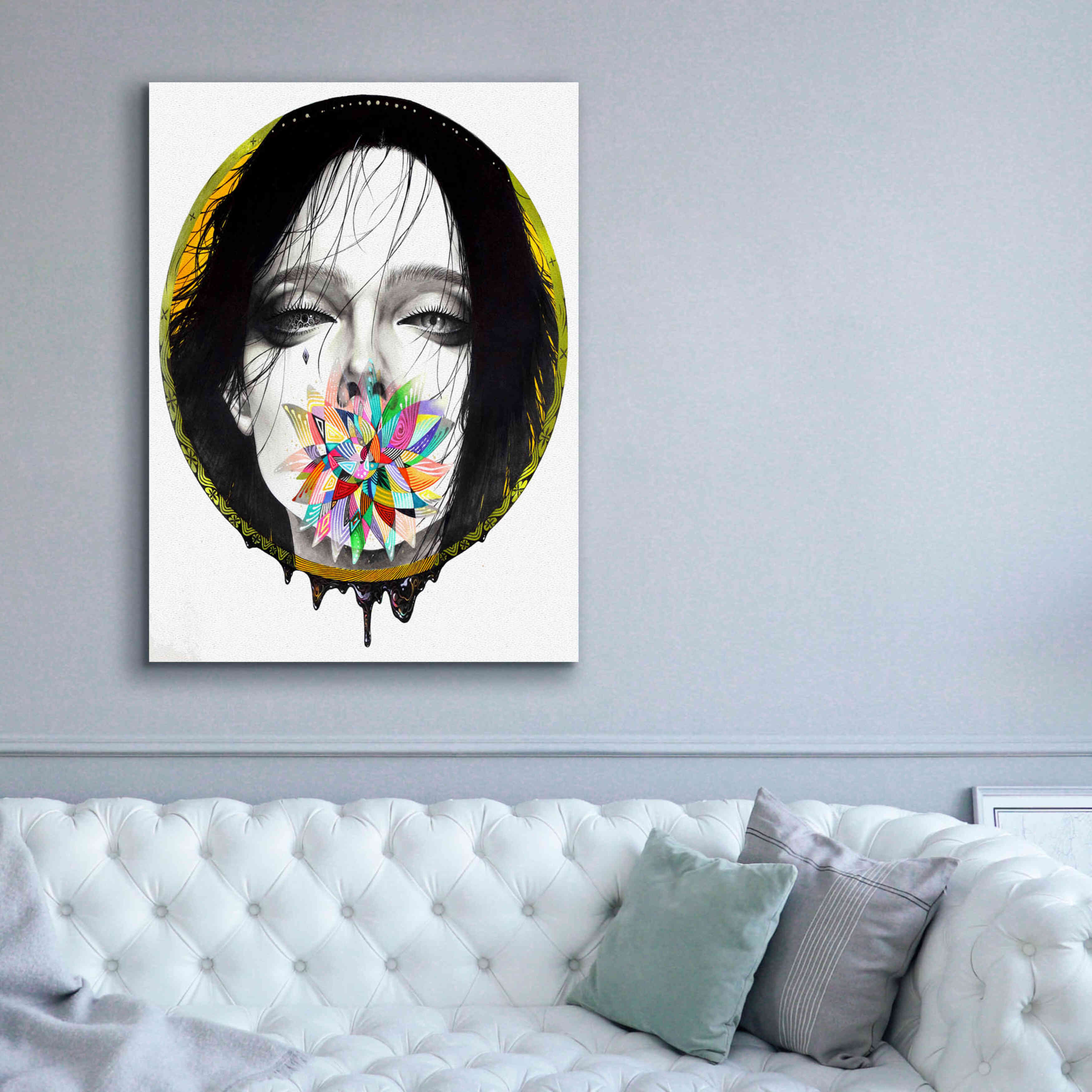 'Black Blossom' by MinJae, Giclee Canvas Wall Art,40 x 54