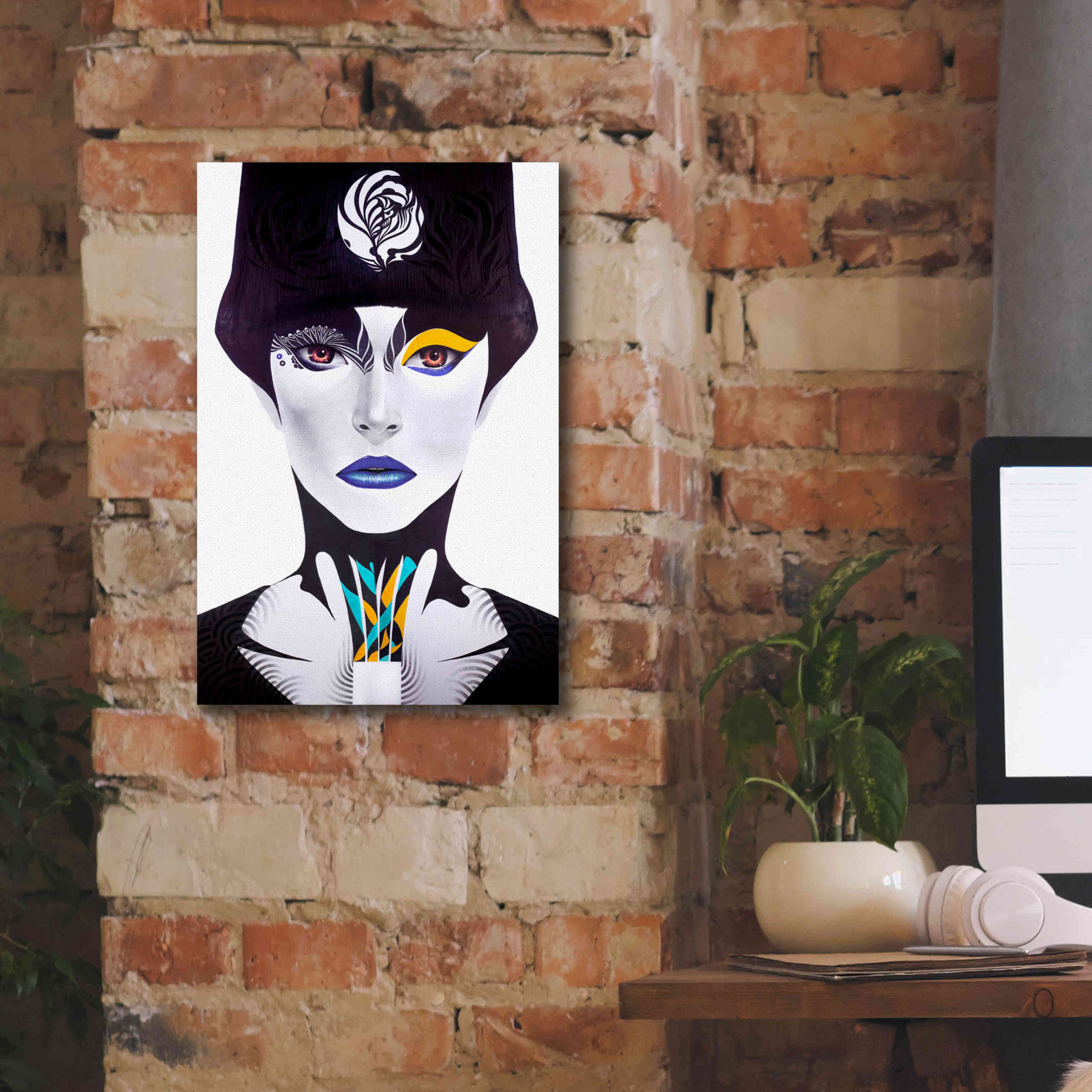 'Blue Lip' by MinJae, Giclee Canvas Wall Art,12 x 18