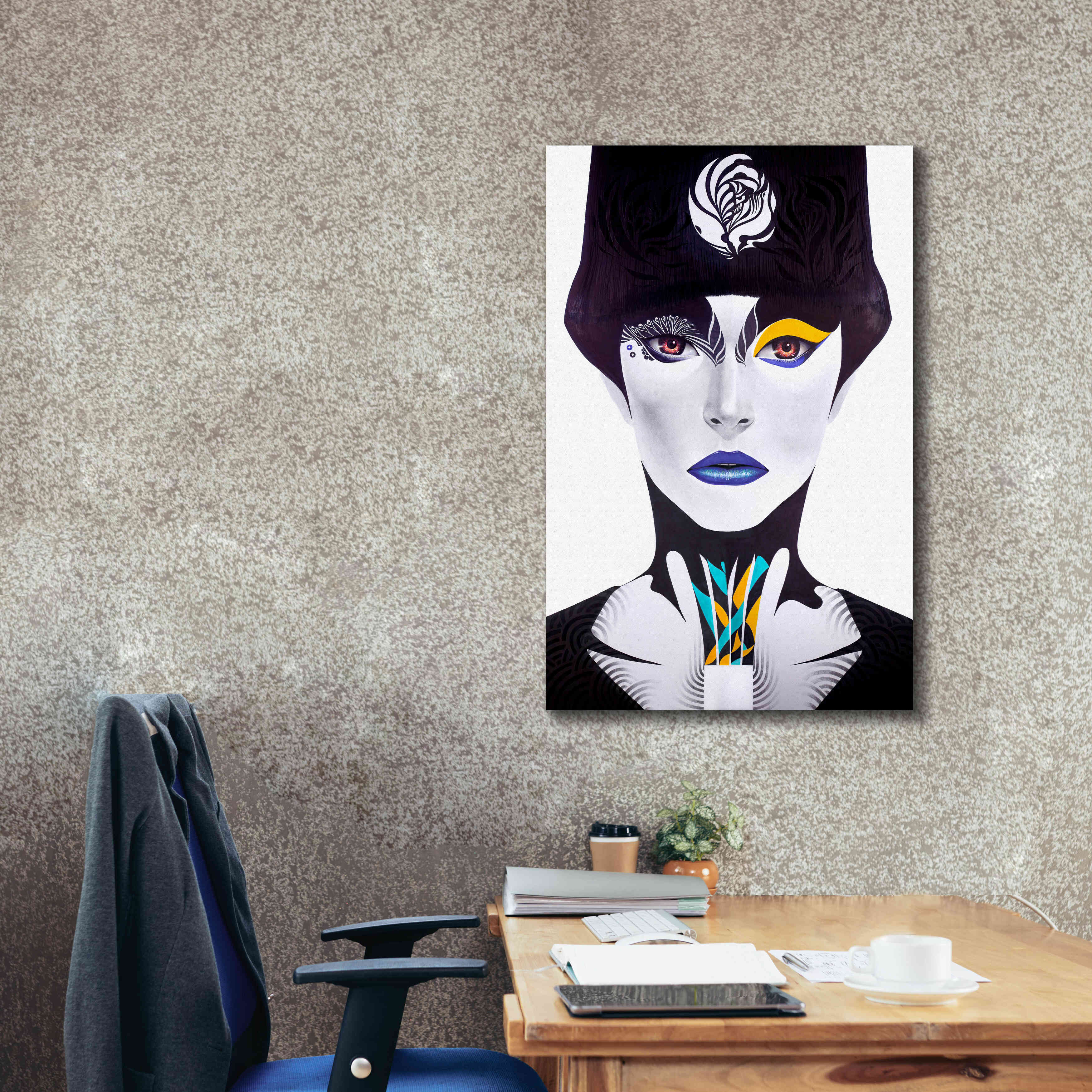 'Blue Lip' by MinJae, Giclee Canvas Wall Art,26 x 40