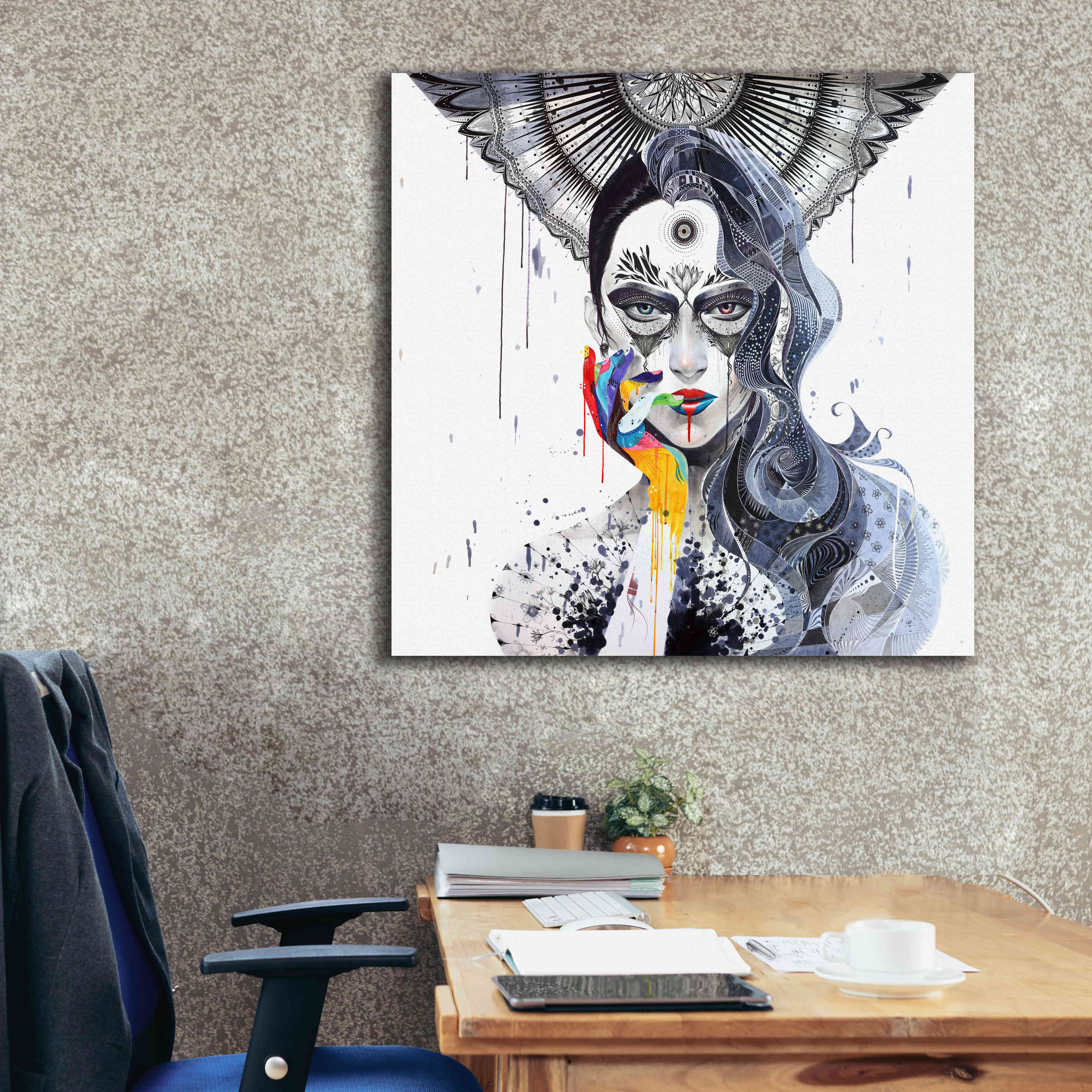 'Janus' by MinJae, Giclee Canvas Wall Art,37 x 37