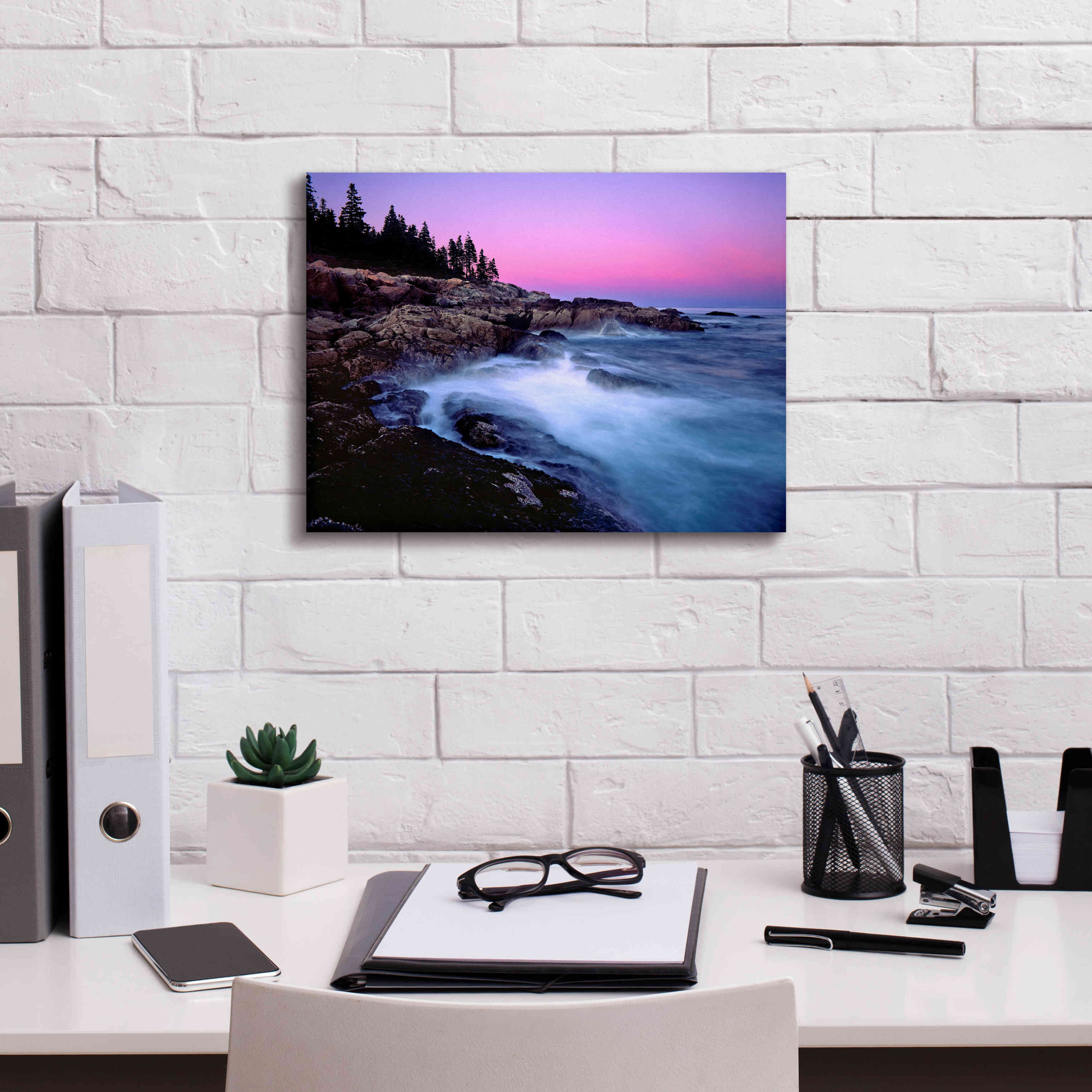 'Acadia Dusk' by Mike Jones, Giclee Canvas Wall Art,16 x 12