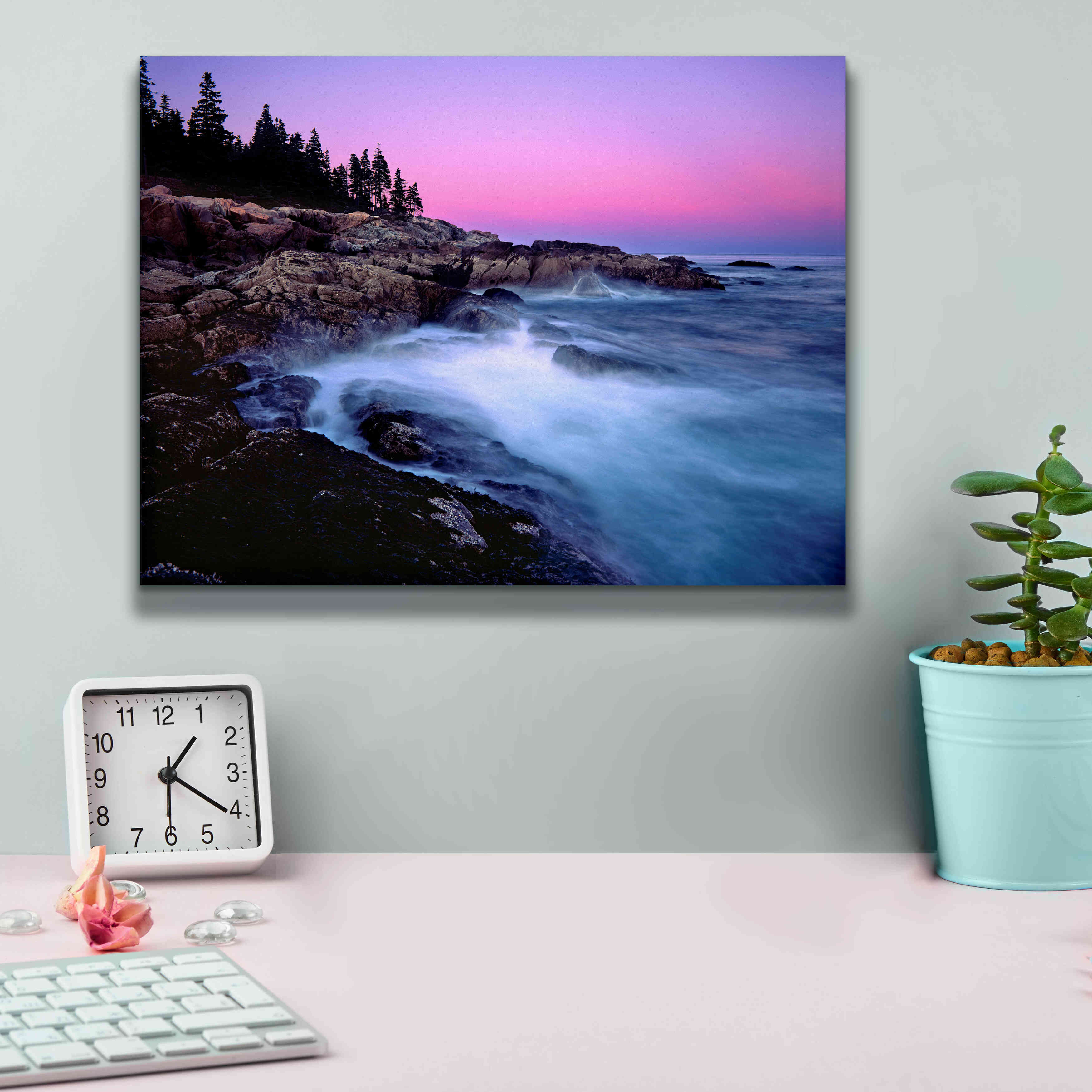 'Acadia Dusk' by Mike Jones, Giclee Canvas Wall Art,16 x 12