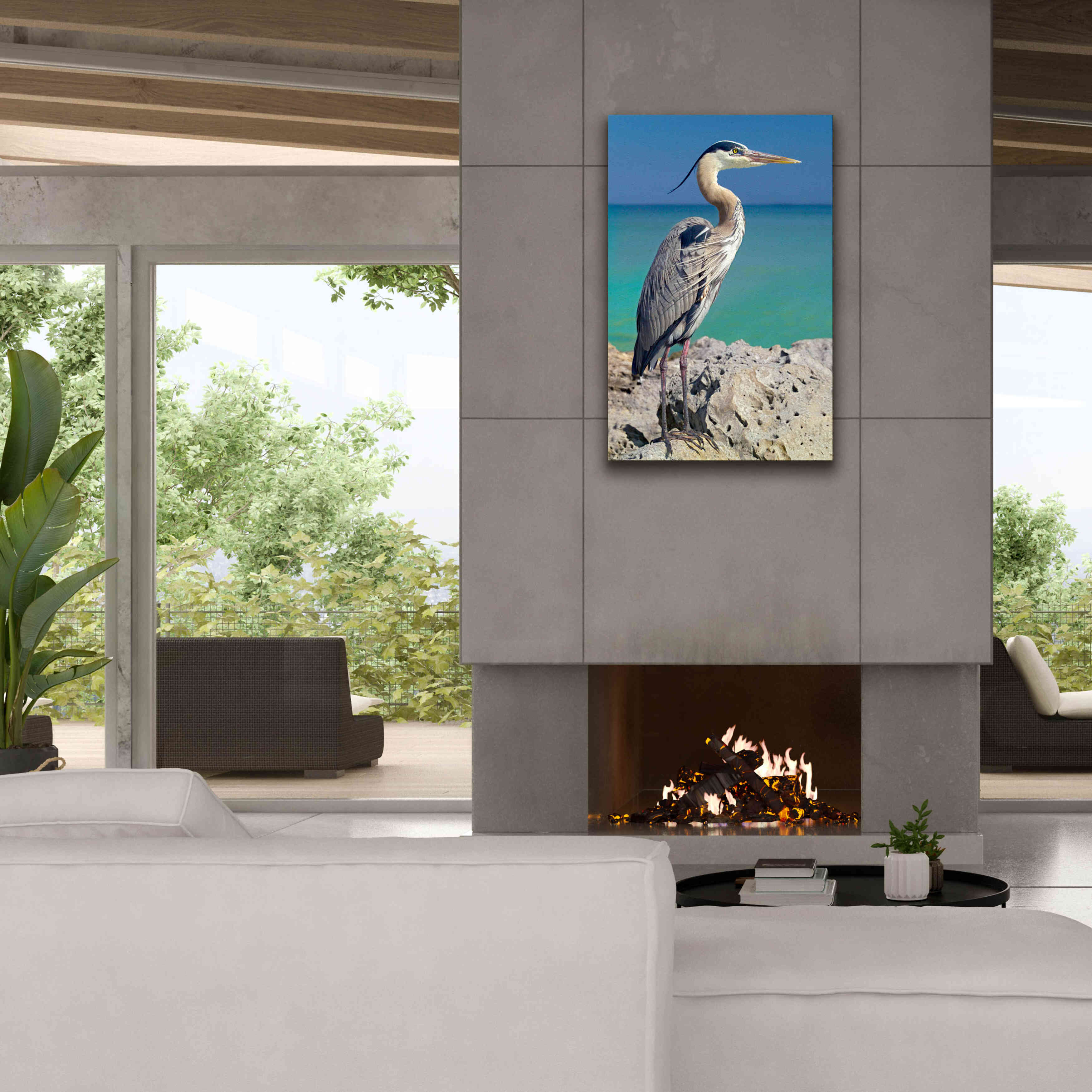 'Blue Heron' by Mike Jones, Giclee Canvas Wall Art,26 x 40