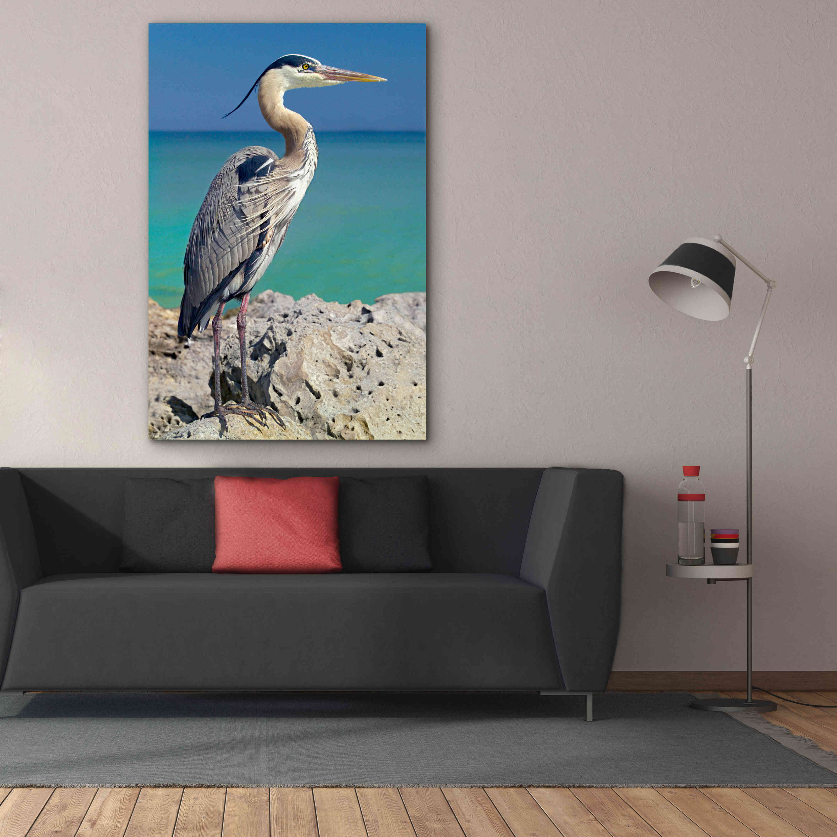 'Blue Heron' by Mike Jones, Giclee Canvas Wall Art,40 x 60