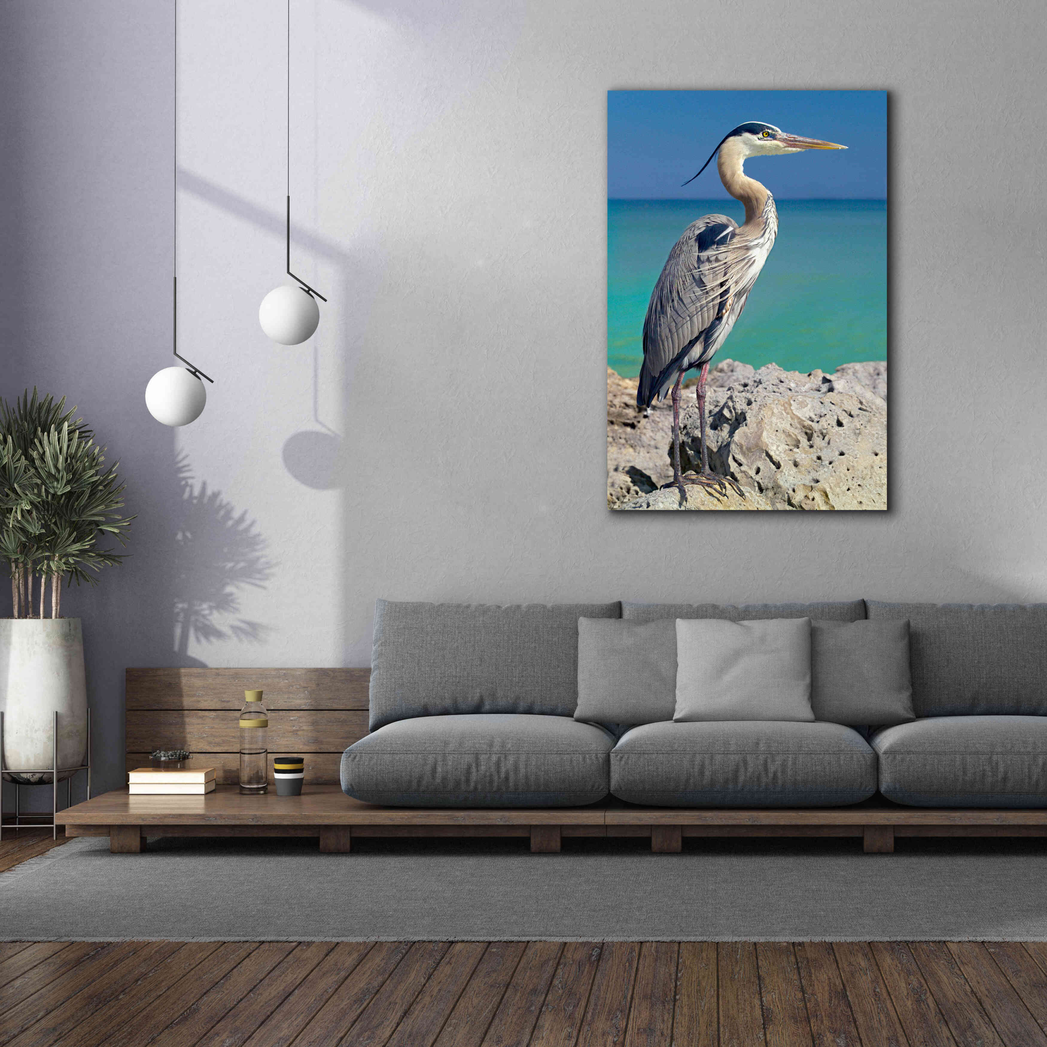 'Blue Heron' by Mike Jones, Giclee Canvas Wall Art,40 x 60
