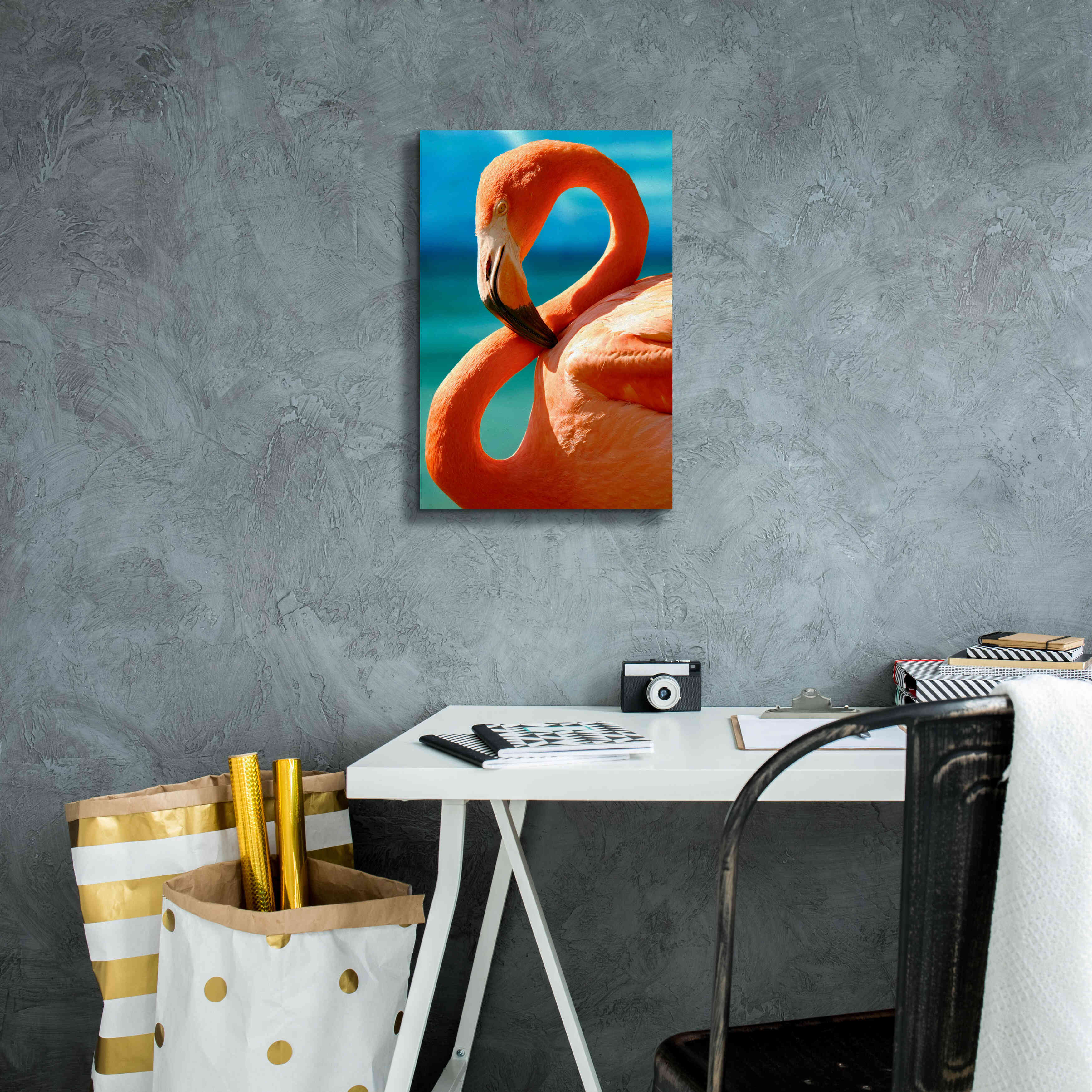 'Flamingo' by Mike Jones, Giclee Canvas Wall Art,12 x 18