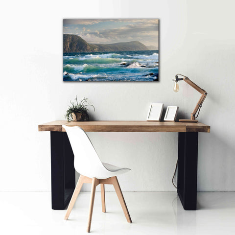 Image of 'Newfoundland Sunset Surf' by Mike Jones, Giclee Canvas Wall Art,40 x 26