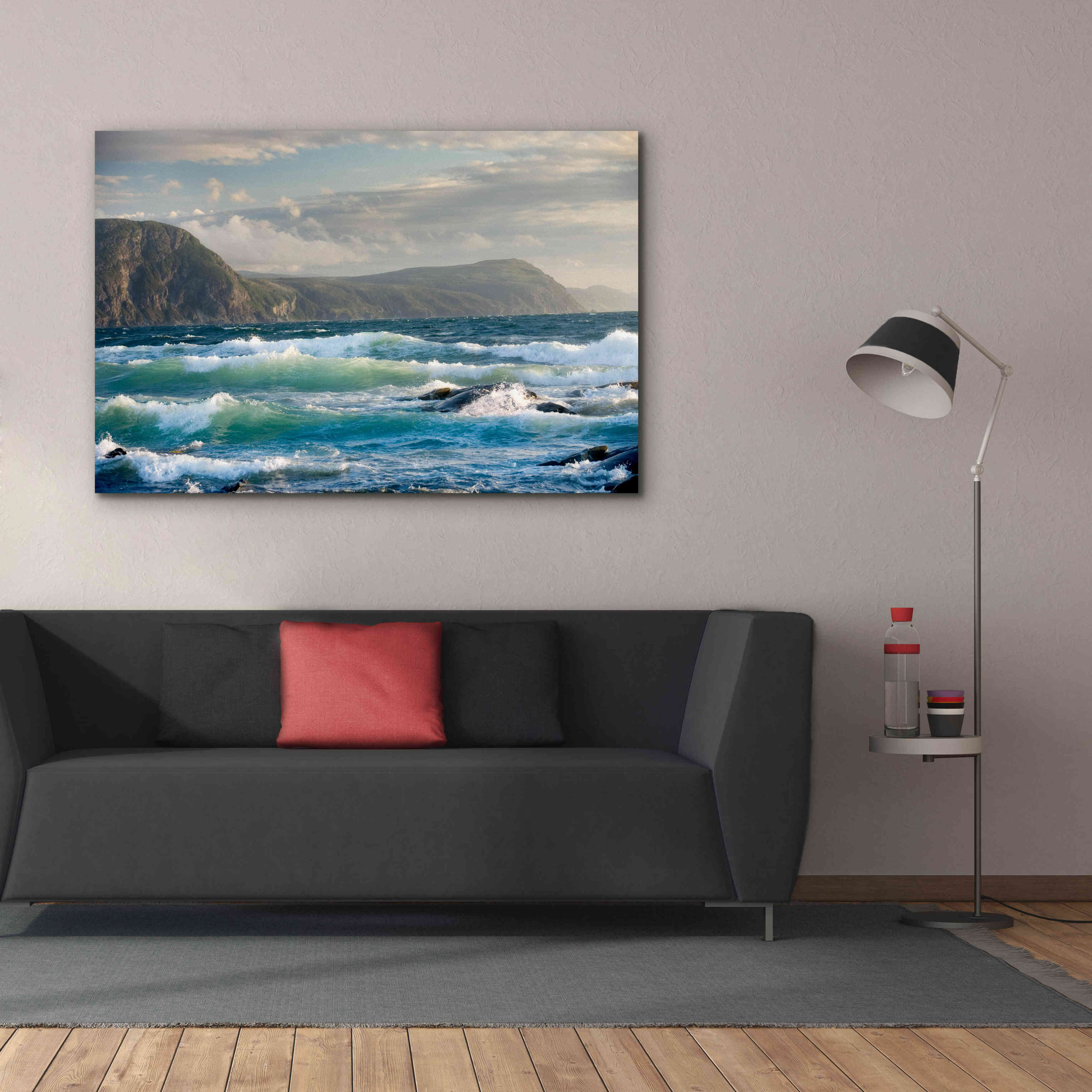 'Newfoundland Sunset Surf' by Mike Jones, Giclee Canvas Wall Art,60 x 40