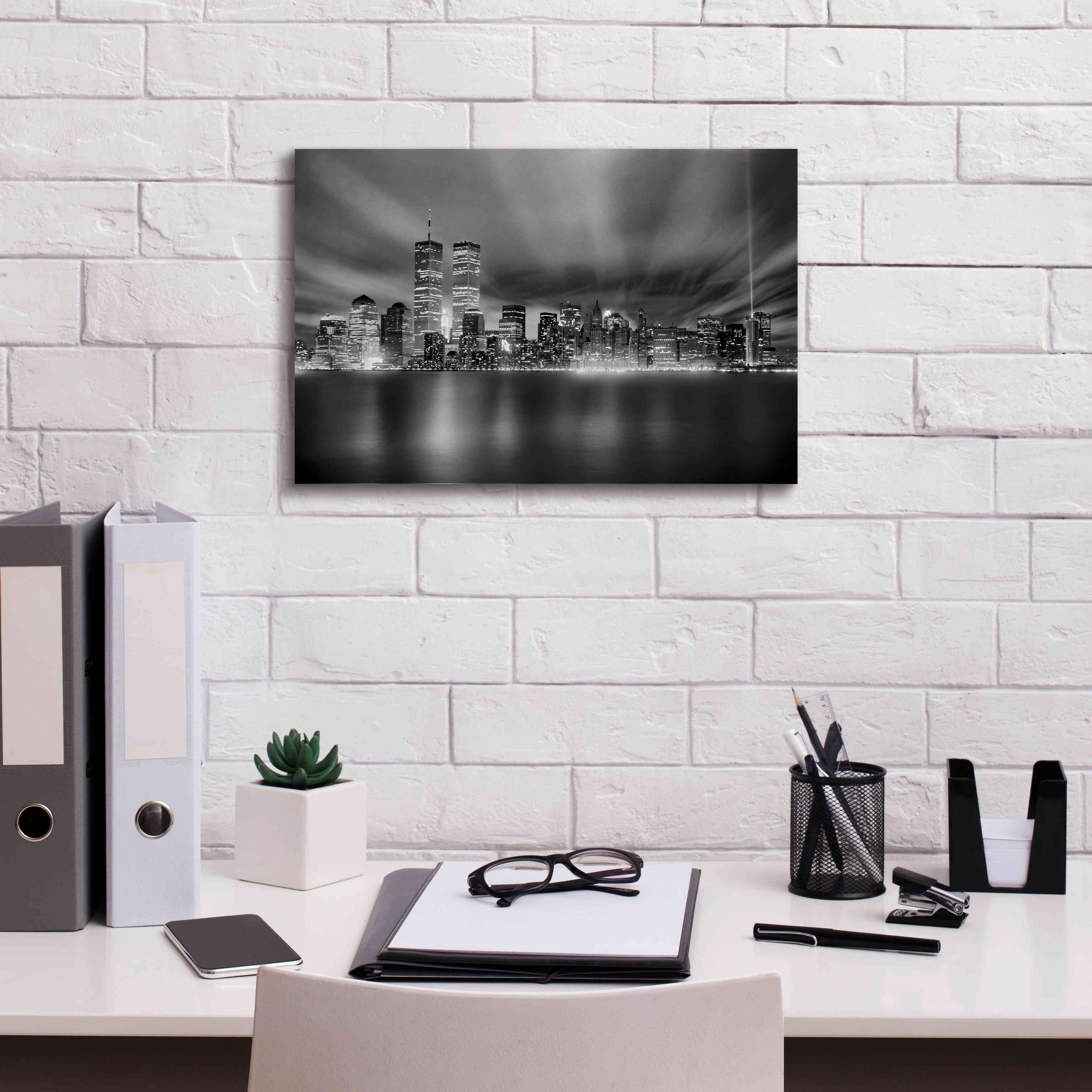 'NYC WTC Skyline' by Mike Jones, Giclee Canvas Wall Art,18 x 12