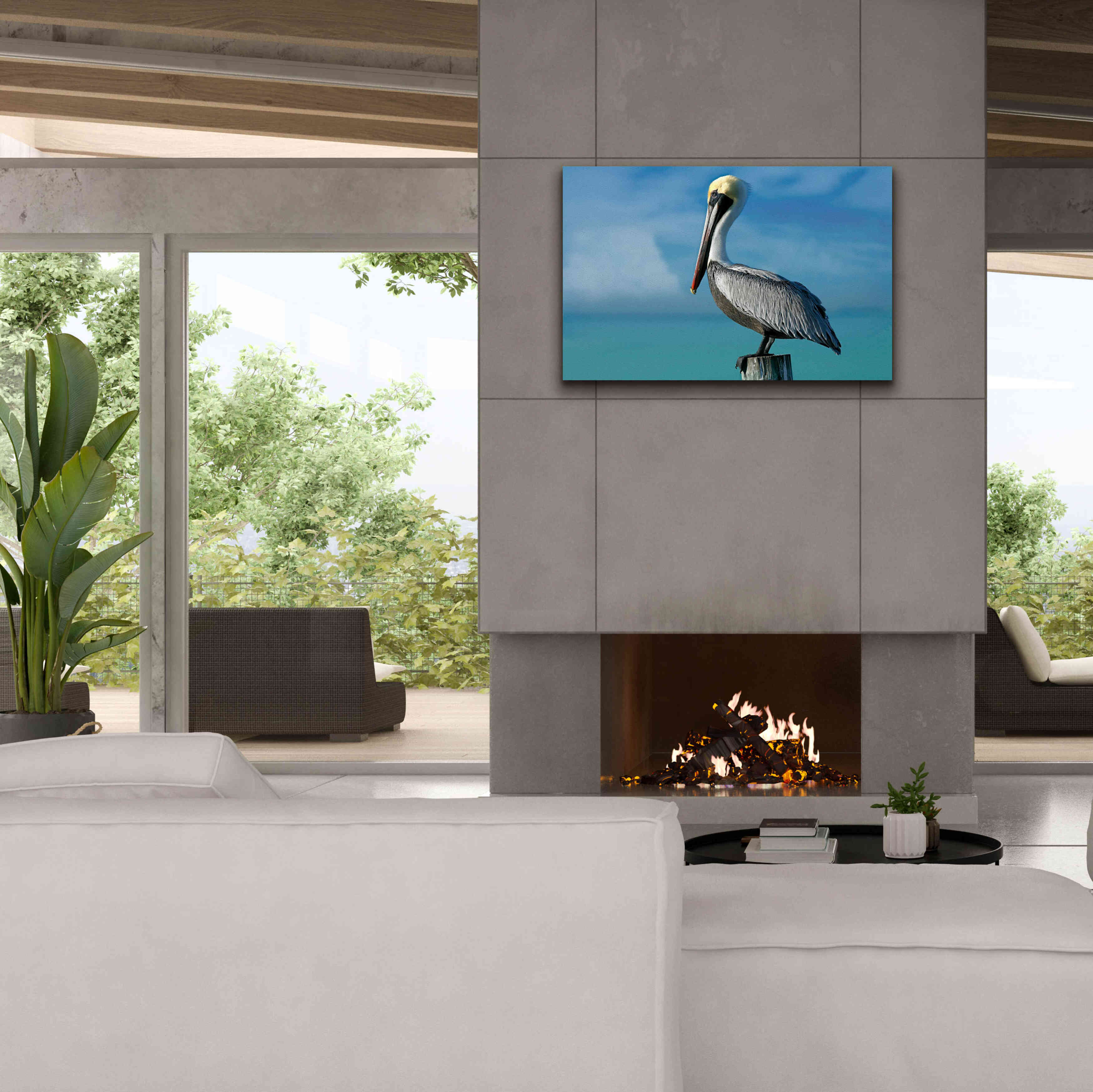 'Pelican' by Mike Jones, Giclee Canvas Wall Art,40 x 26
