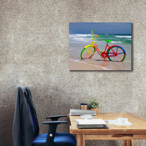 Image of 'Rainbow Bike' by Mike Jones, Giclee Canvas Wall Art,34 x 26