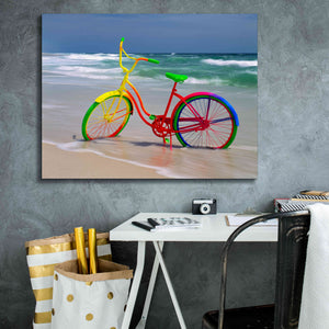 'Rainbow Bike' by Mike Jones, Giclee Canvas Wall Art,34 x 26