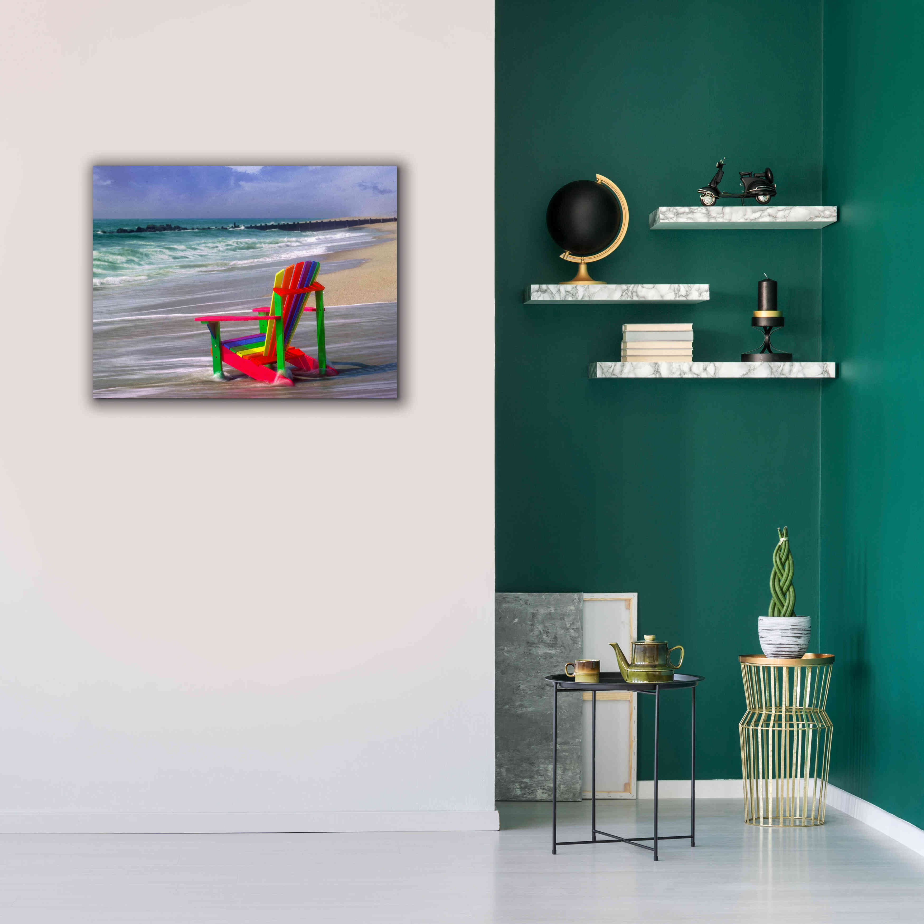 'Rainbow Chair' by Mike Jones, Giclee Canvas Wall Art,34 x 26
