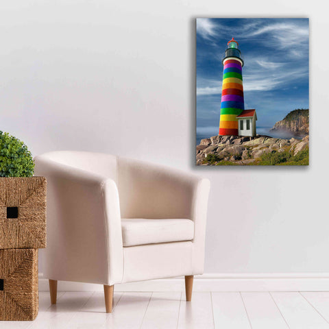 Image of 'Rainbow Lighthouse North' by Mike Jones, Giclee Canvas Wall Art,26 x 34
