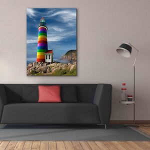 'Rainbow Lighthouse North' by Mike Jones, Giclee Canvas Wall Art,40 x 54