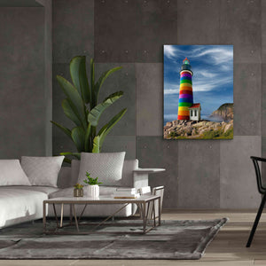 'Rainbow Lighthouse North' by Mike Jones, Giclee Canvas Wall Art,40 x 54