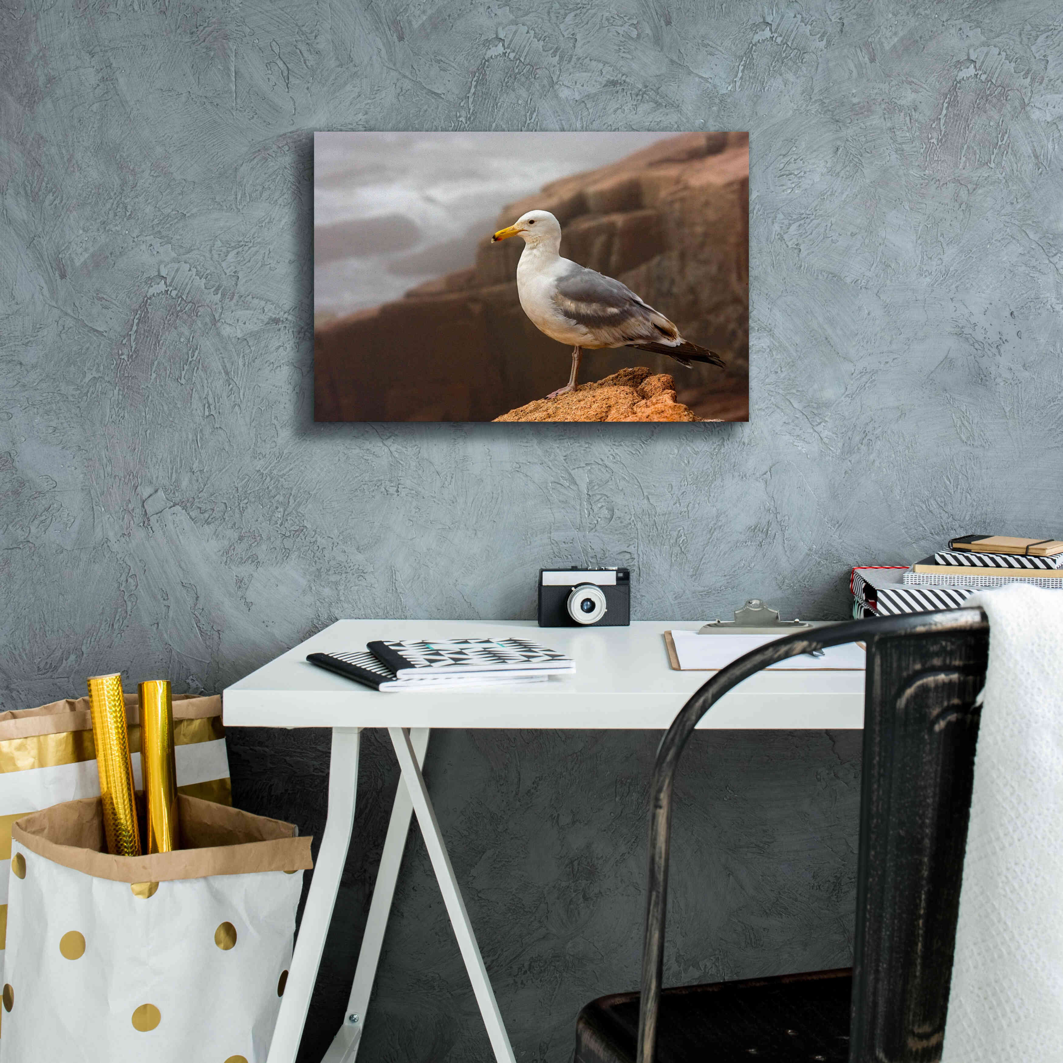 'Seagull' by Mike Jones, Giclee Canvas Wall Art,18 x 12