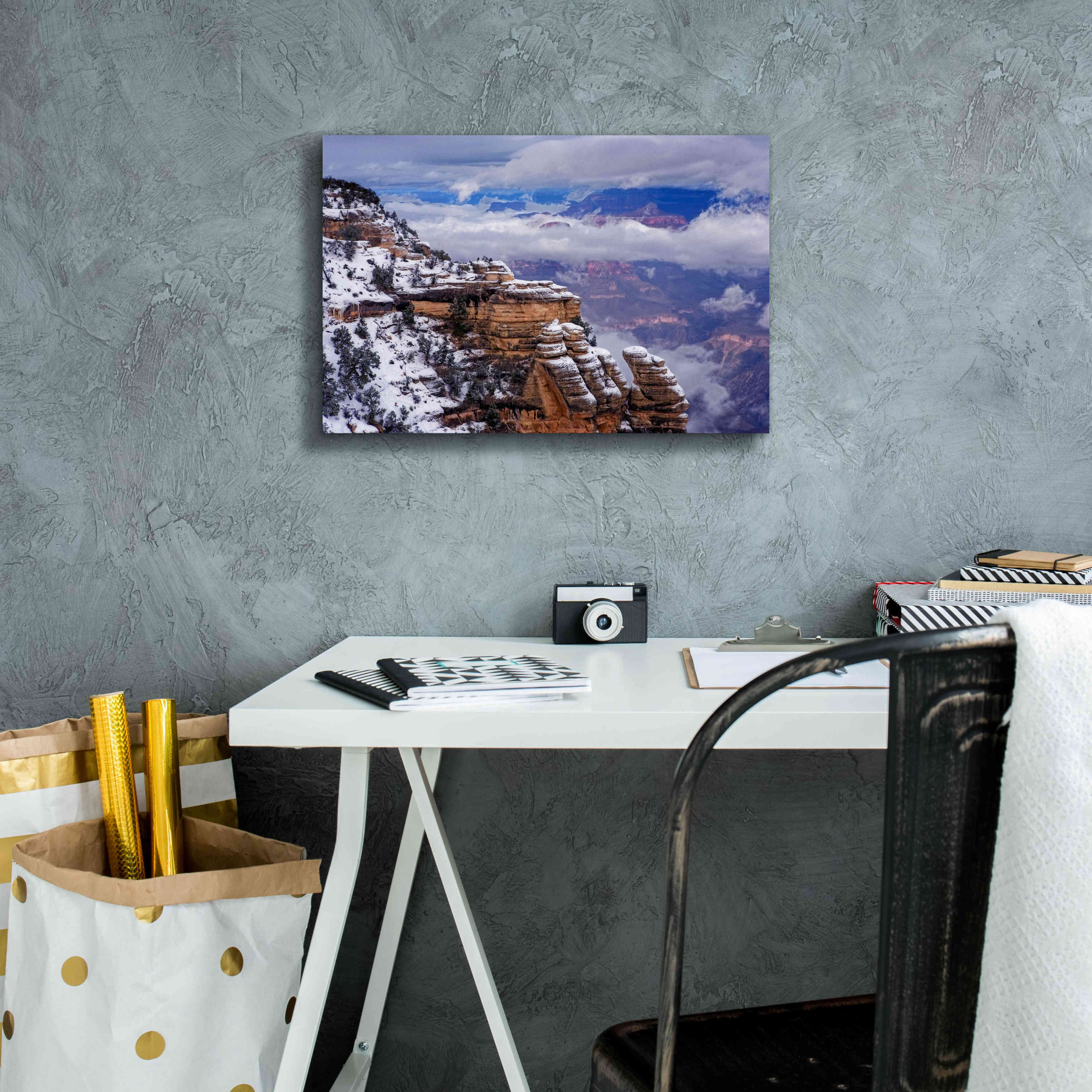 'Storm Clouds Mather Point' by Mike Jones, Giclee Canvas Wall Art,18 x 12