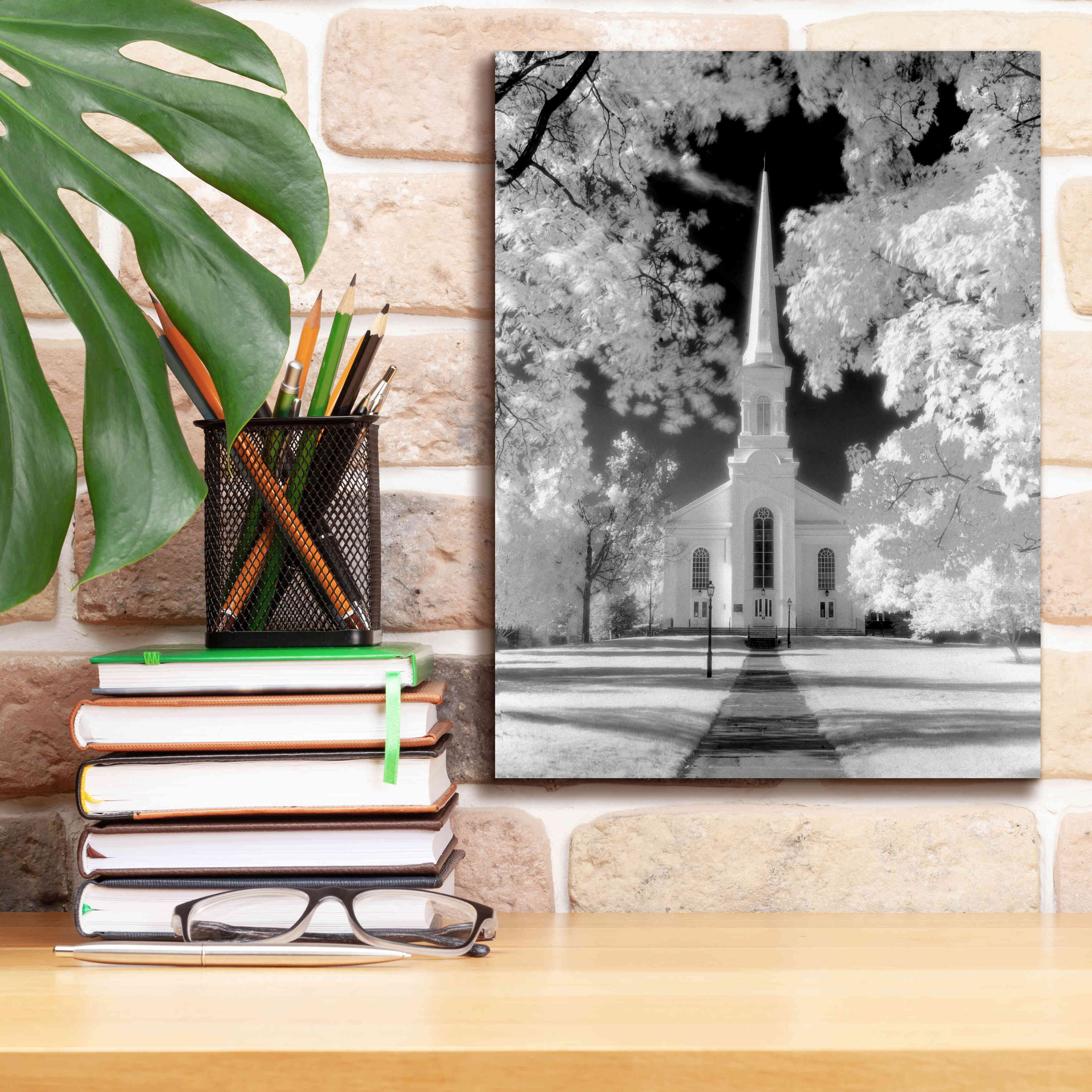'Westfield Church Infrared' by Mike Jones, Giclee Canvas Wall Art,12 x 16