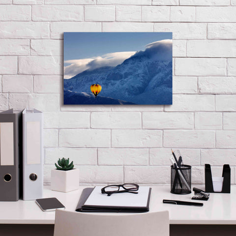 Image of 'Balloon Fiesta Snow' by Mike Jones, Giclee Canvas Wall Art,18 x 12