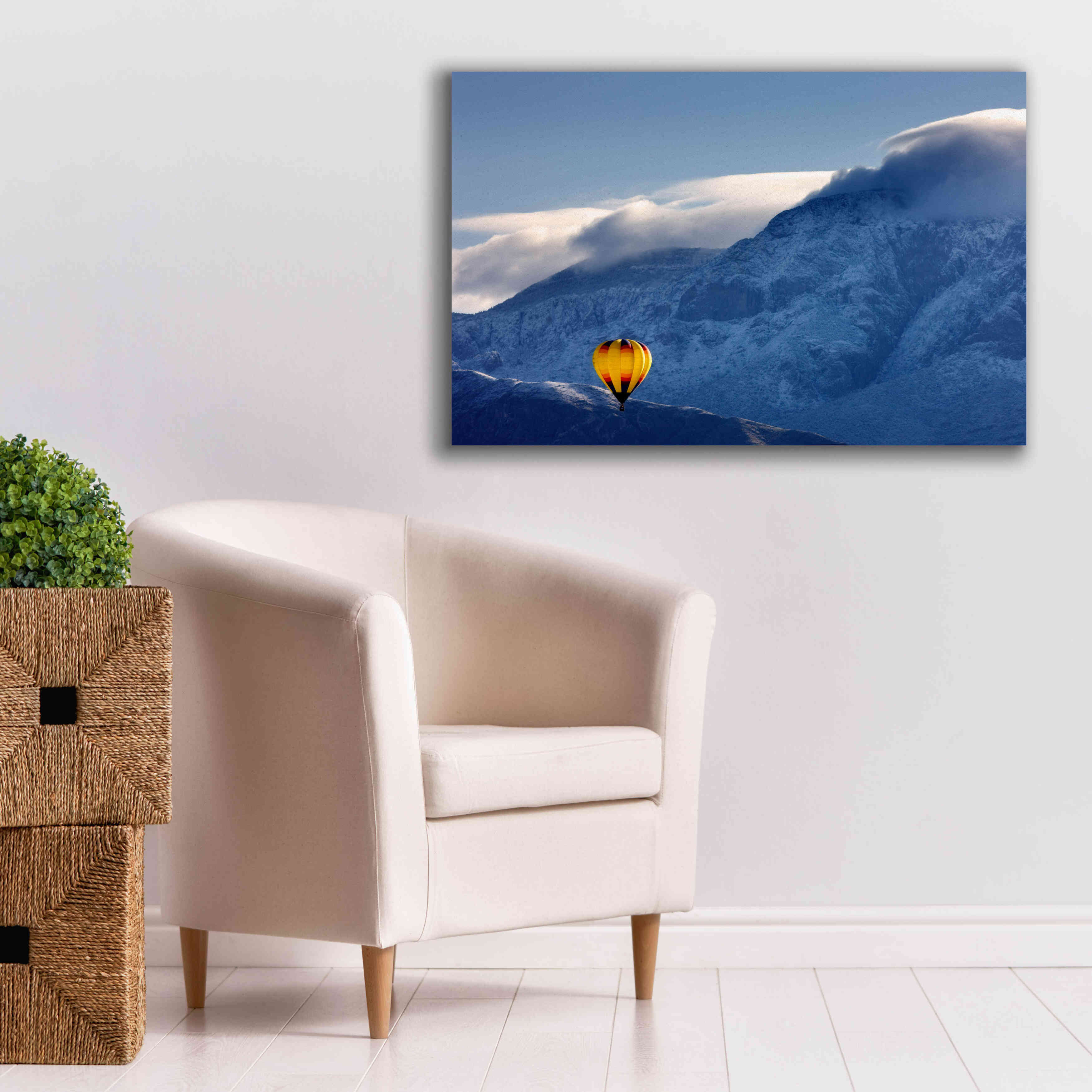 'Balloon Fiesta Snow' by Mike Jones, Giclee Canvas Wall Art,40 x 26