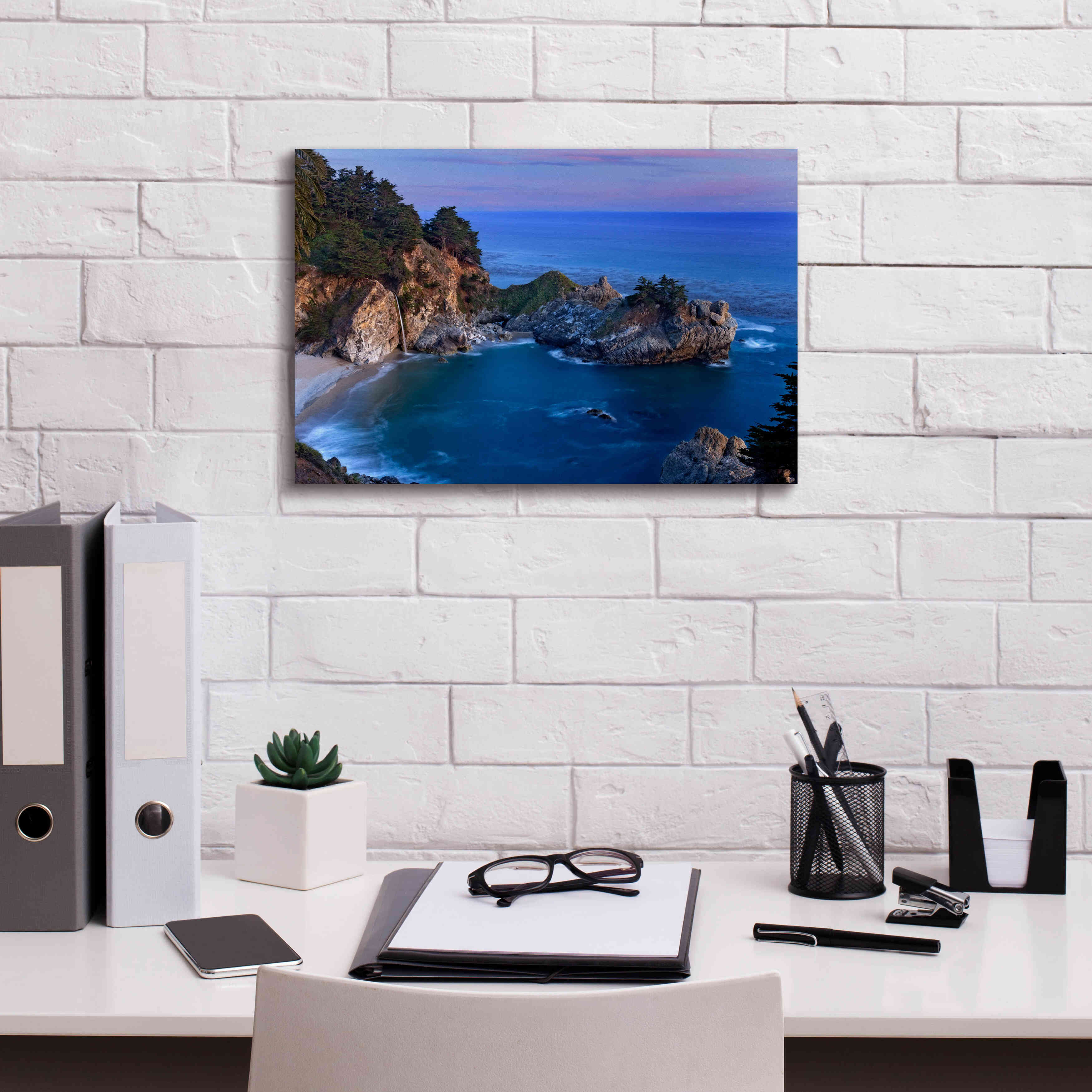 'Big Sur McWay Falls' by Mike Jones, Giclee Canvas Wall Art,18 x 12