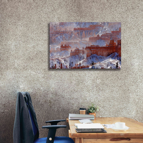 Image of 'Bryce Telephoto Snow' by Mike Jones, Giclee Canvas Wall Art,40 x 26