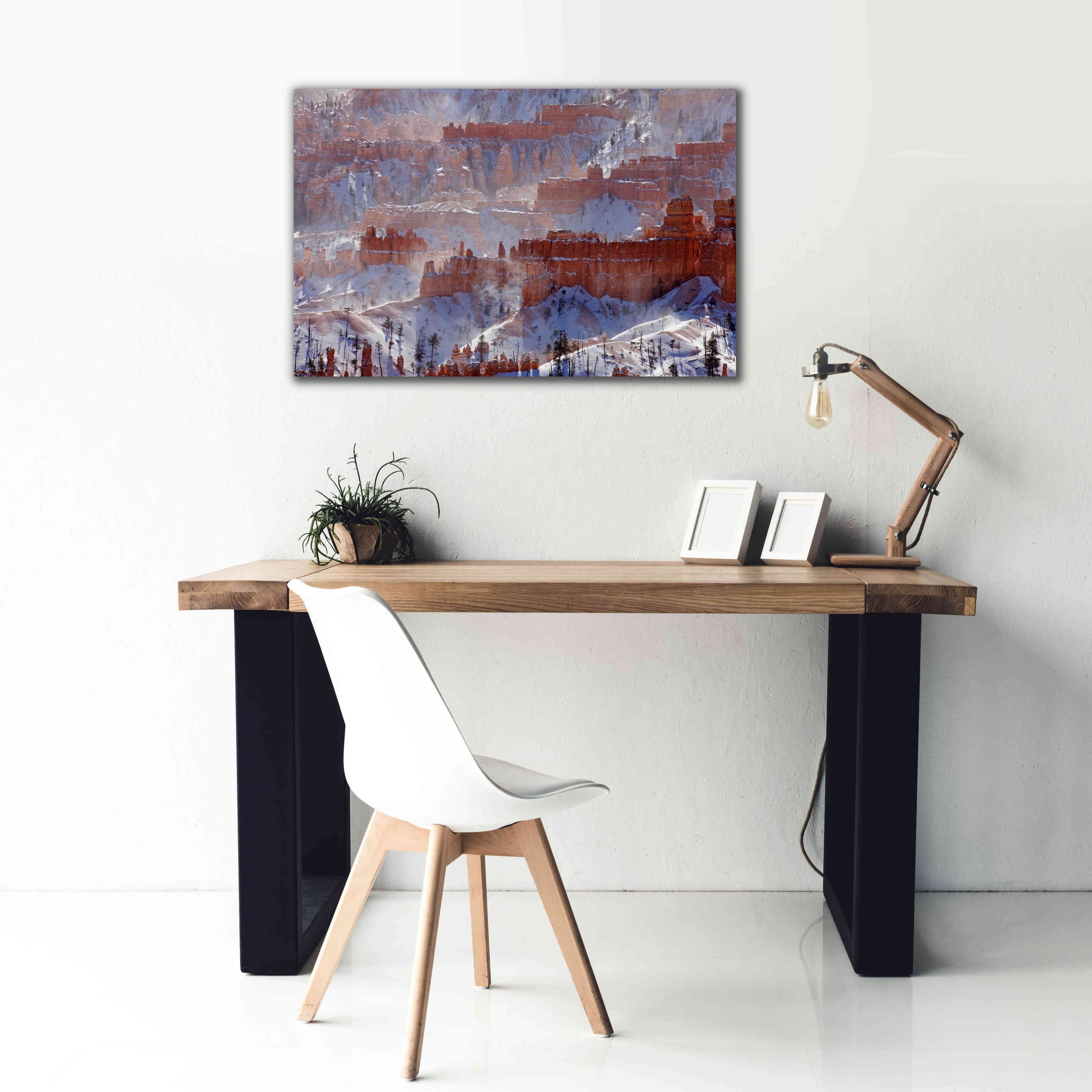 'Bryce Telephoto Snow' by Mike Jones, Giclee Canvas Wall Art,40 x 26