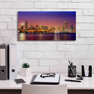 'Chicago Dusk full skyline' by Mike Jones, Giclee Canvas Wall Art,24 x 12