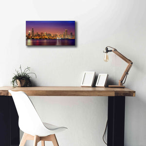 'Chicago Dusk full skyline' by Mike Jones, Giclee Canvas Wall Art,24 x 12