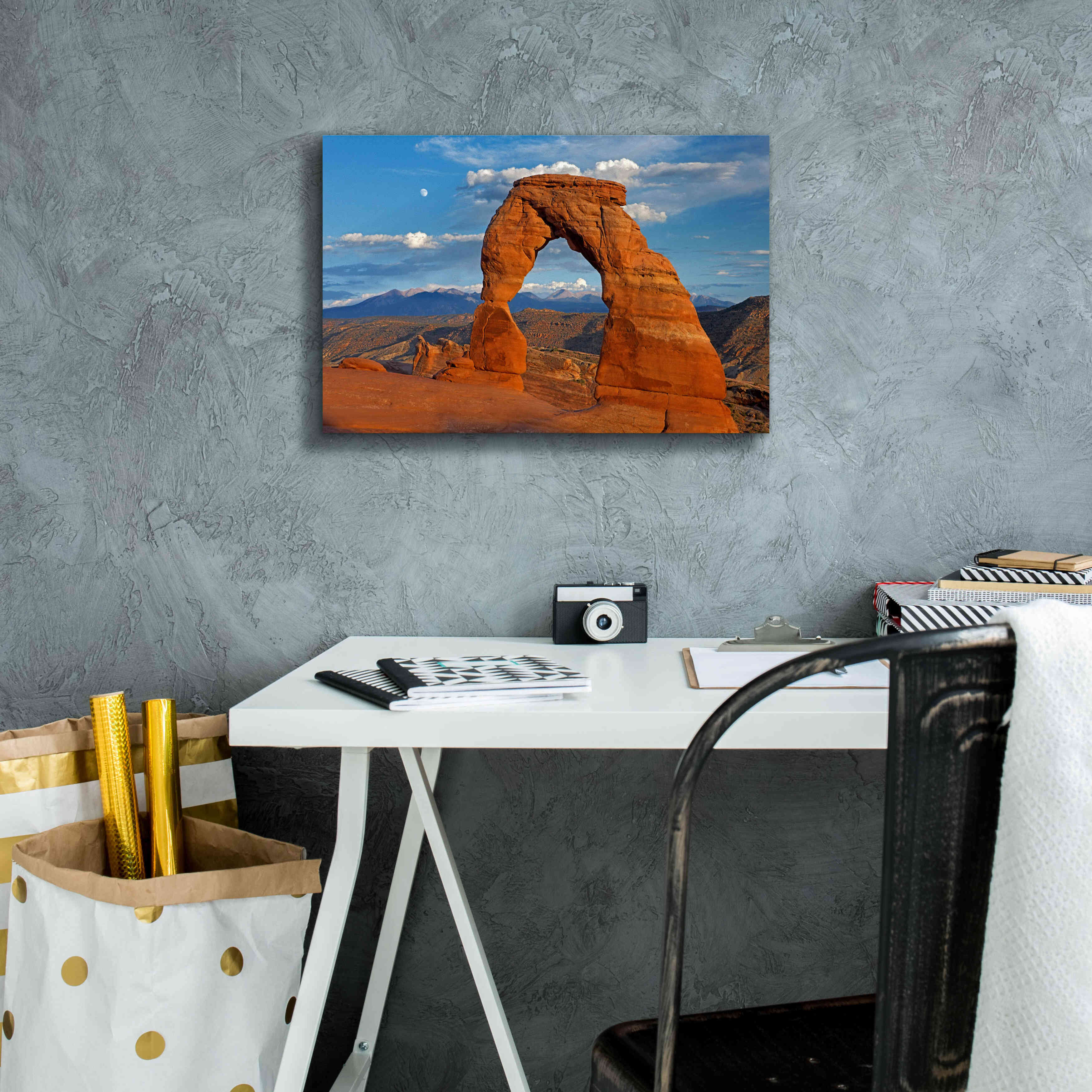 'Delicate Arch Sunset' by Mike Jones, Giclee Canvas Wall Art,18 x 12