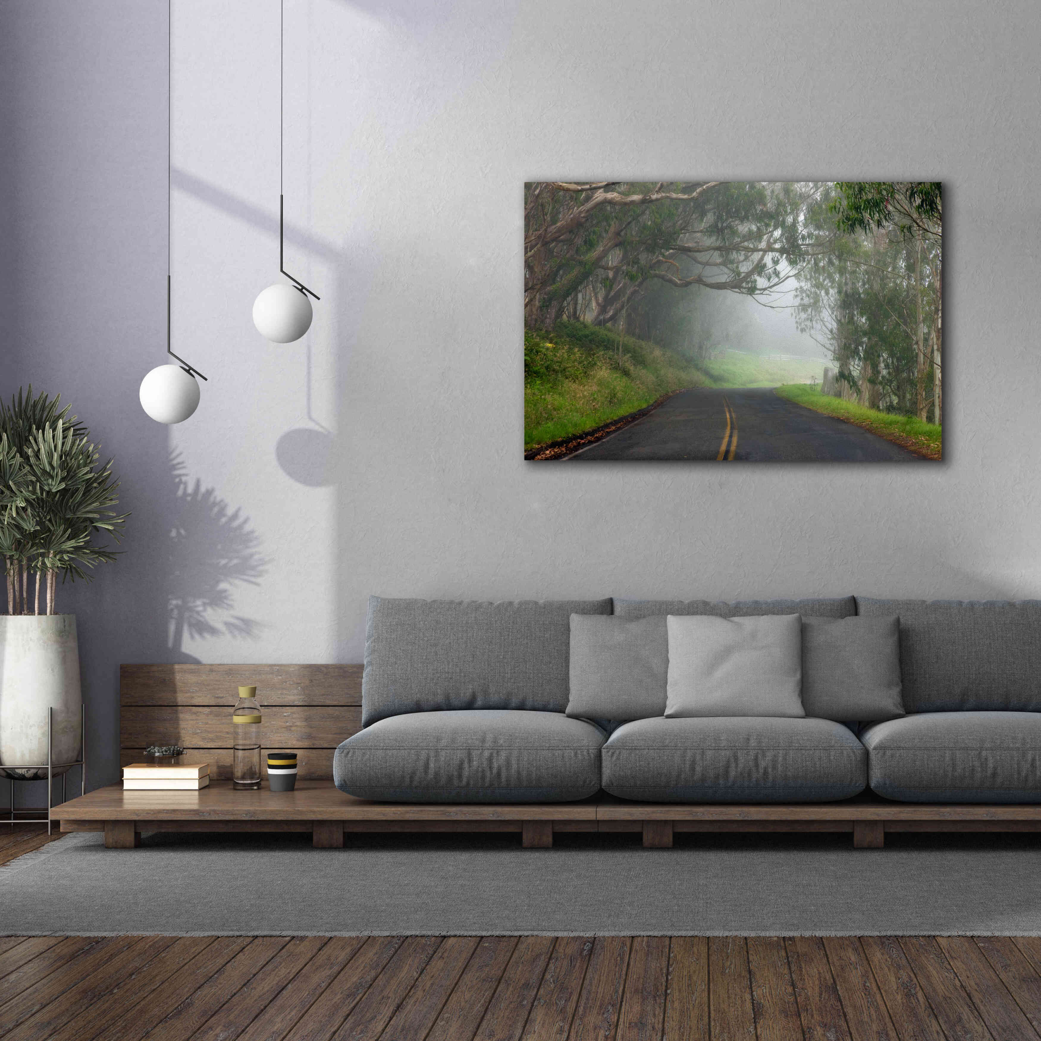 'Foggy Road near Dillon Beach' by Mike Jones, Giclee Canvas Wall Art,60 x 40