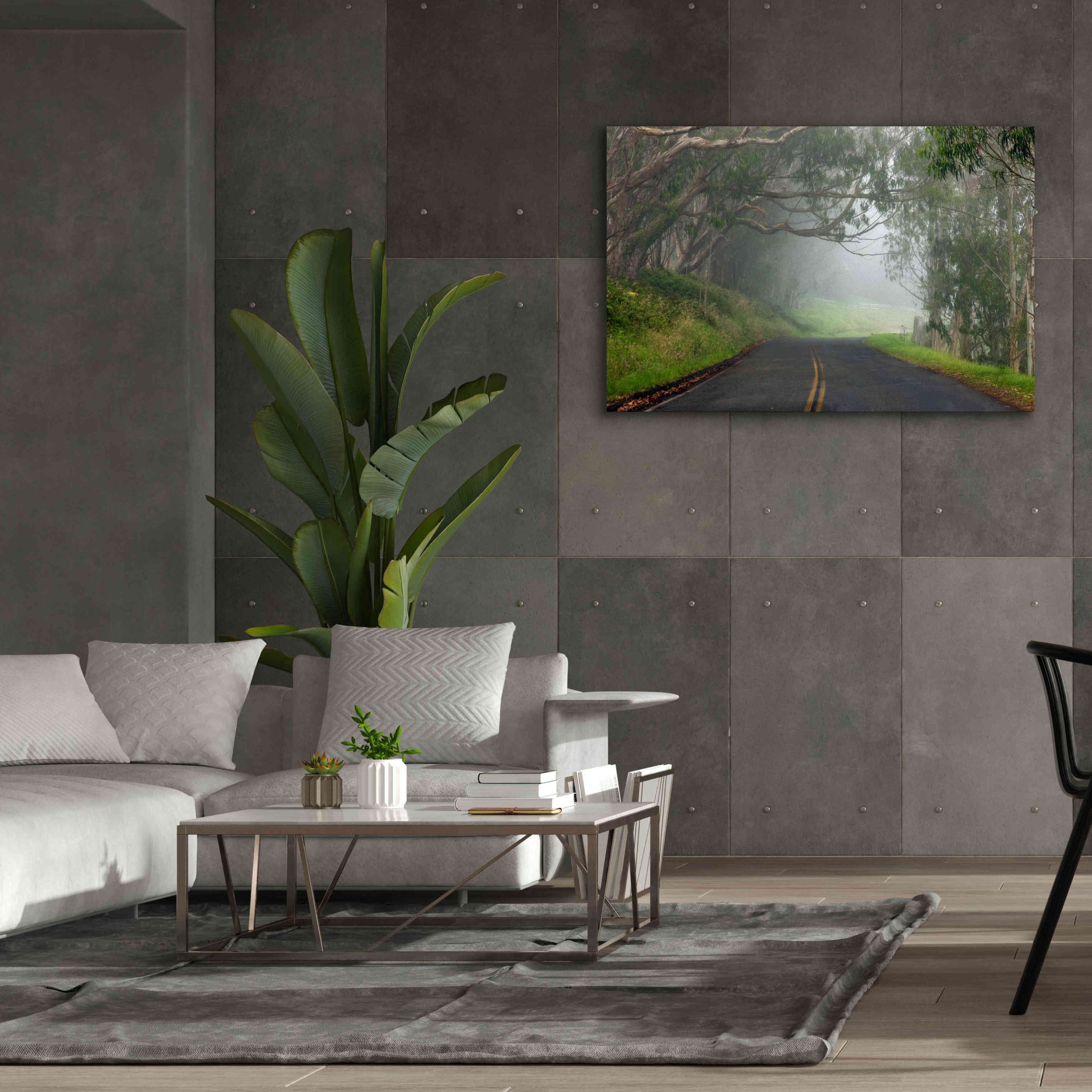 'Foggy Road near Dillon Beach' by Mike Jones, Giclee Canvas Wall Art,60 x 40