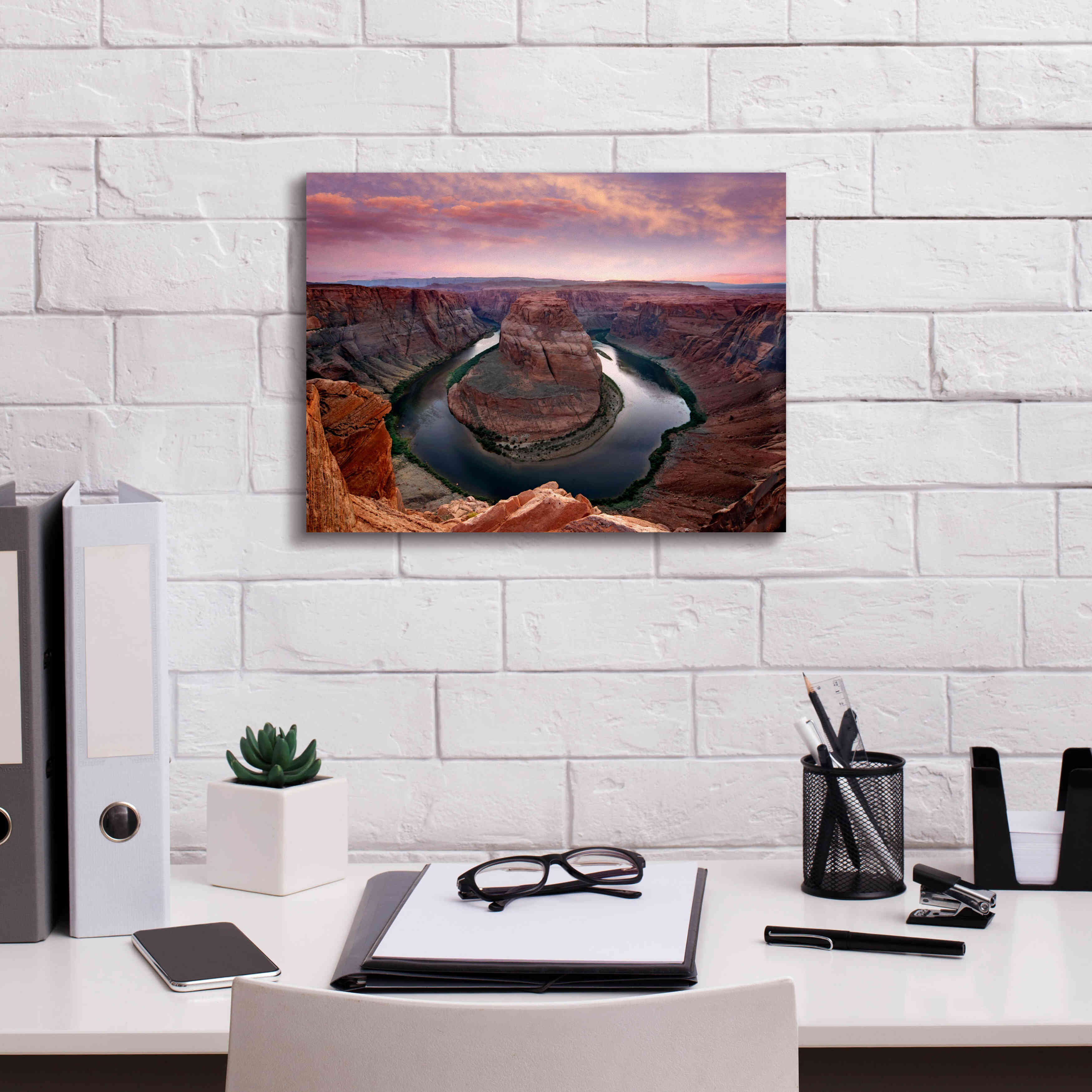 'Horseshoe Bend Dusk' by Mike Jones, Giclee Canvas Wall Art,16 x 12