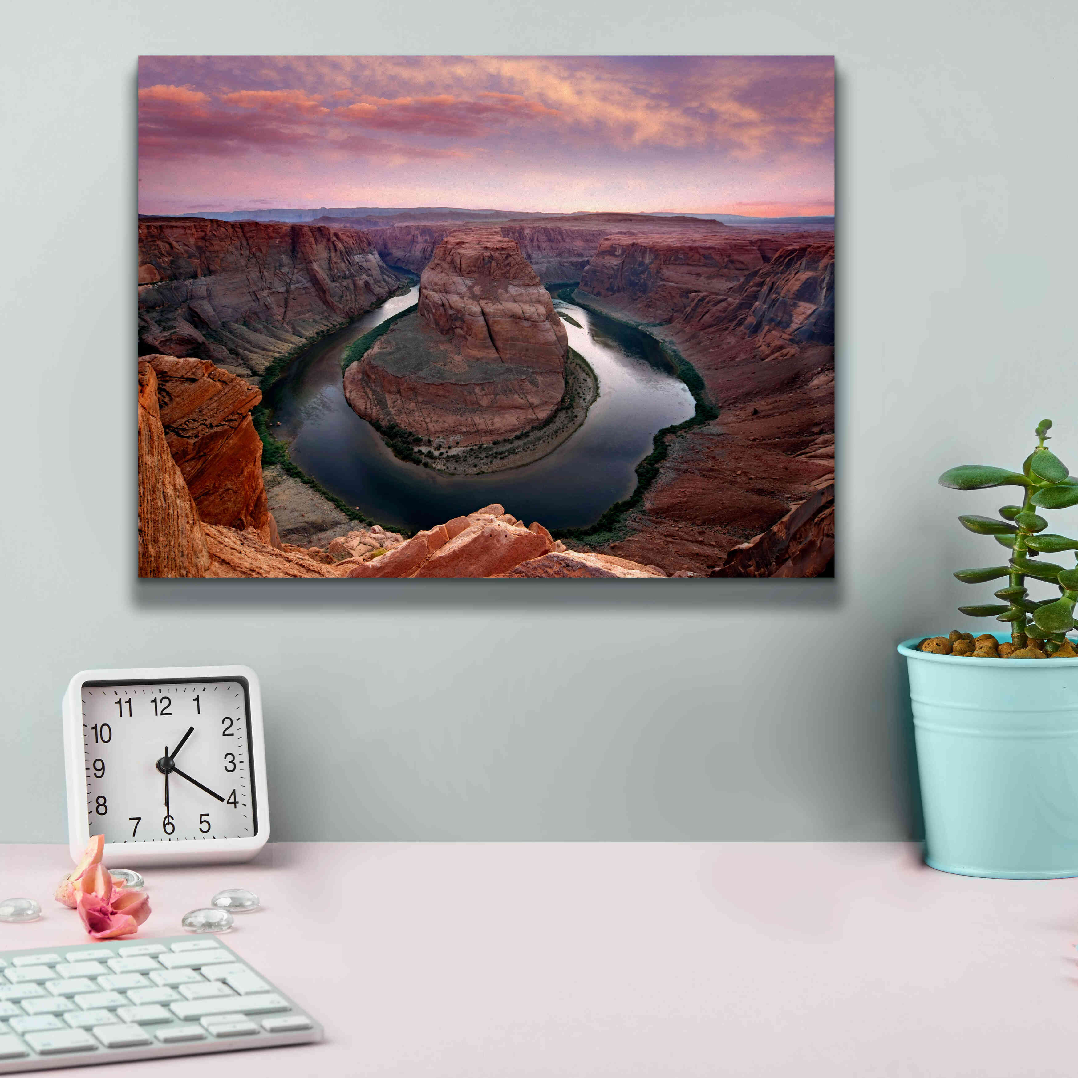 'Horseshoe Bend Dusk' by Mike Jones, Giclee Canvas Wall Art,16 x 12