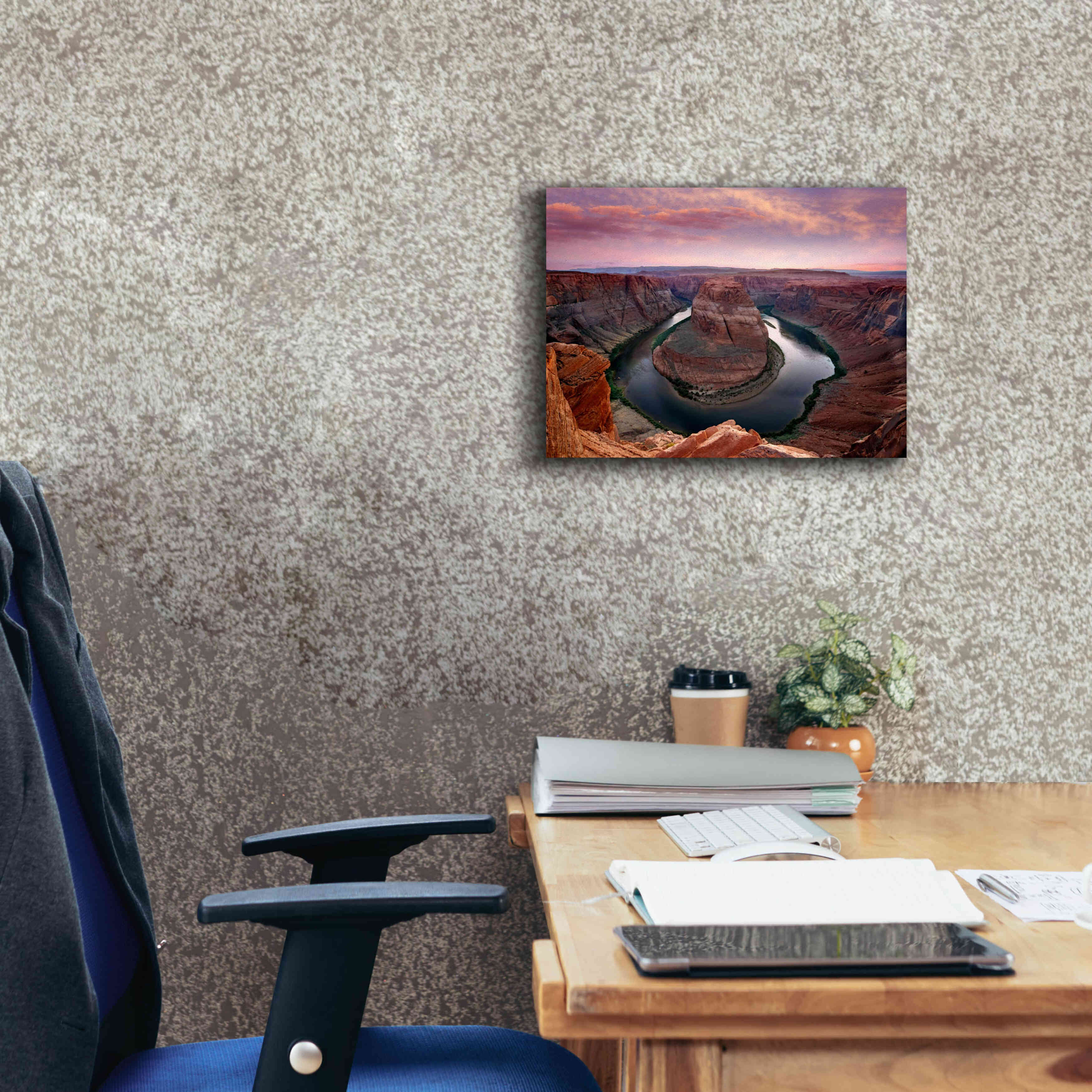 'Horseshoe Bend Dusk' by Mike Jones, Giclee Canvas Wall Art,16 x 12