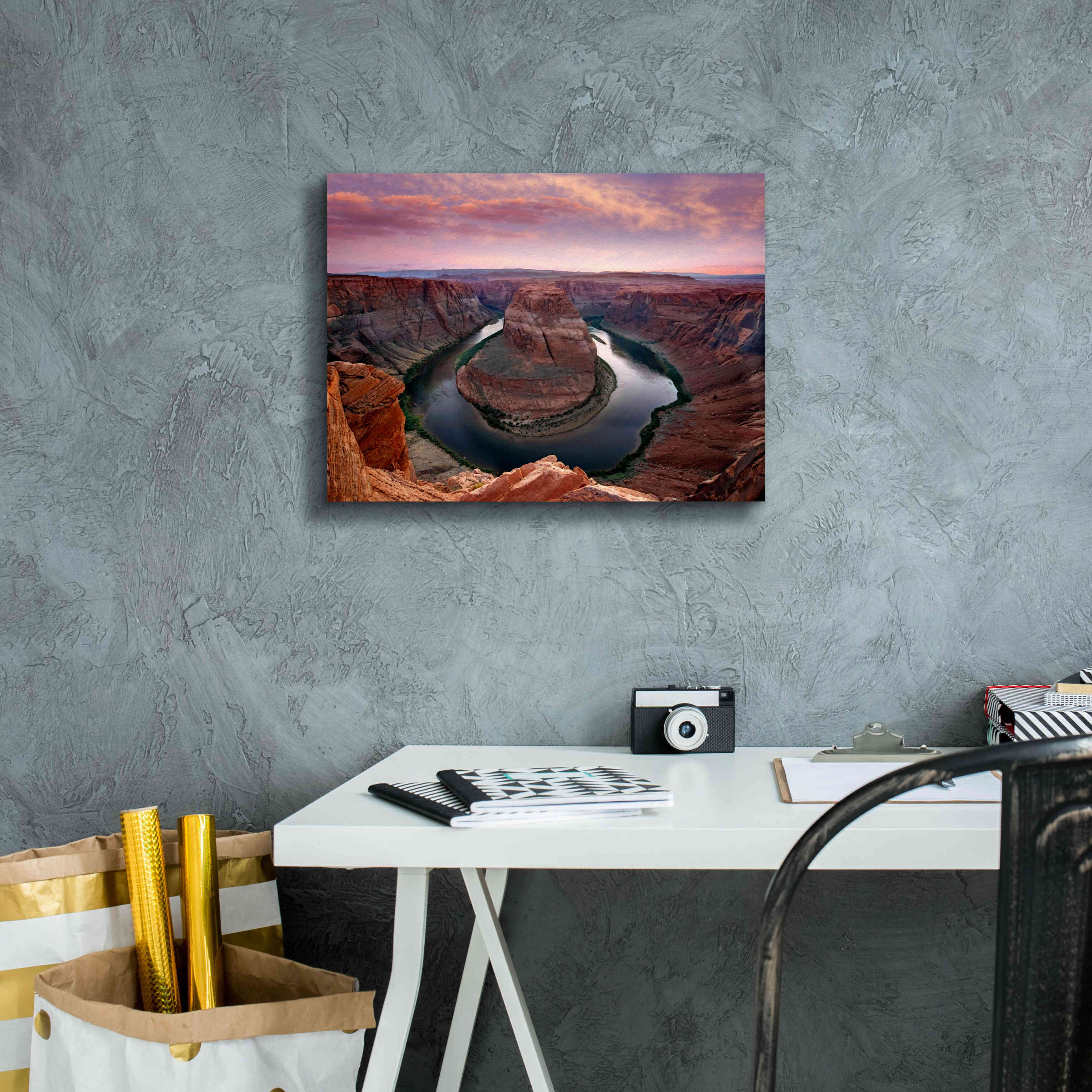 'Horseshoe Bend Dusk' by Mike Jones, Giclee Canvas Wall Art,16 x 12