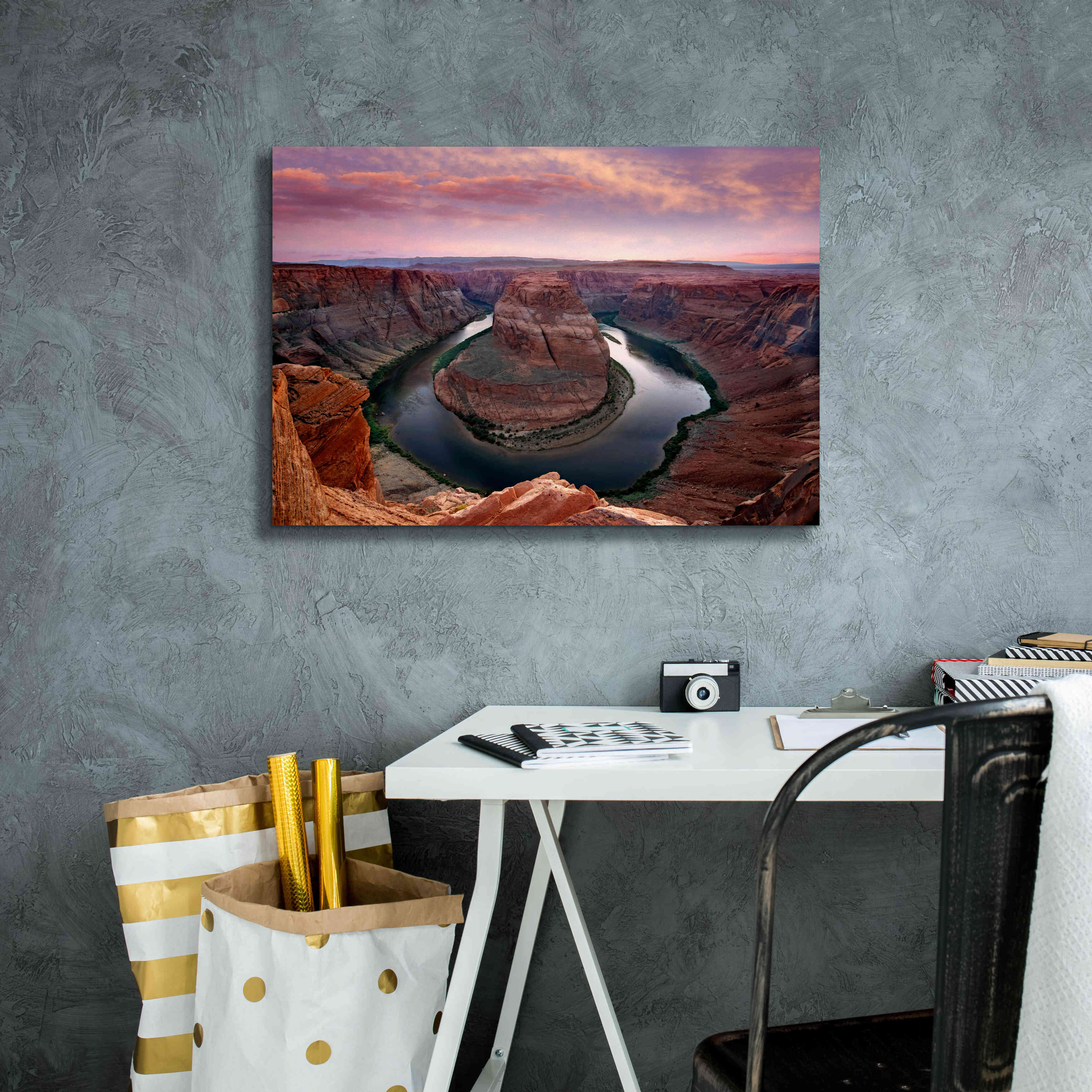 'Horseshoe Bend Dusk' by Mike Jones, Giclee Canvas Wall Art,26 x 18
