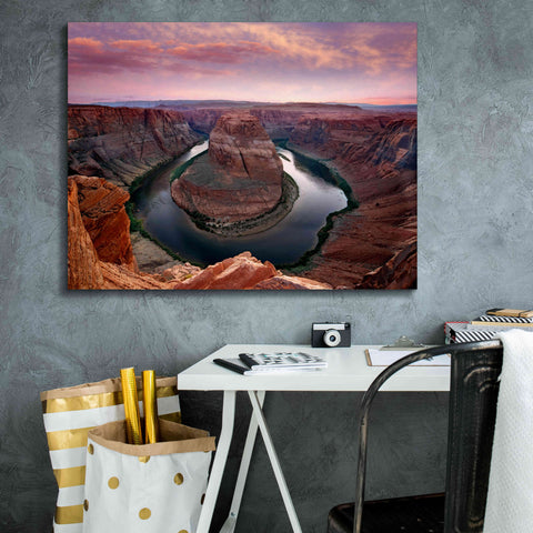 Image of 'Horseshoe Bend Dusk' by Mike Jones, Giclee Canvas Wall Art,34 x 26