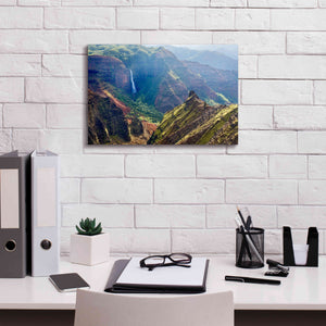 'Kauai Waimea Canyon Waipoo Falls' by Mike Jones, Giclee Canvas Wall Art,18 x 12