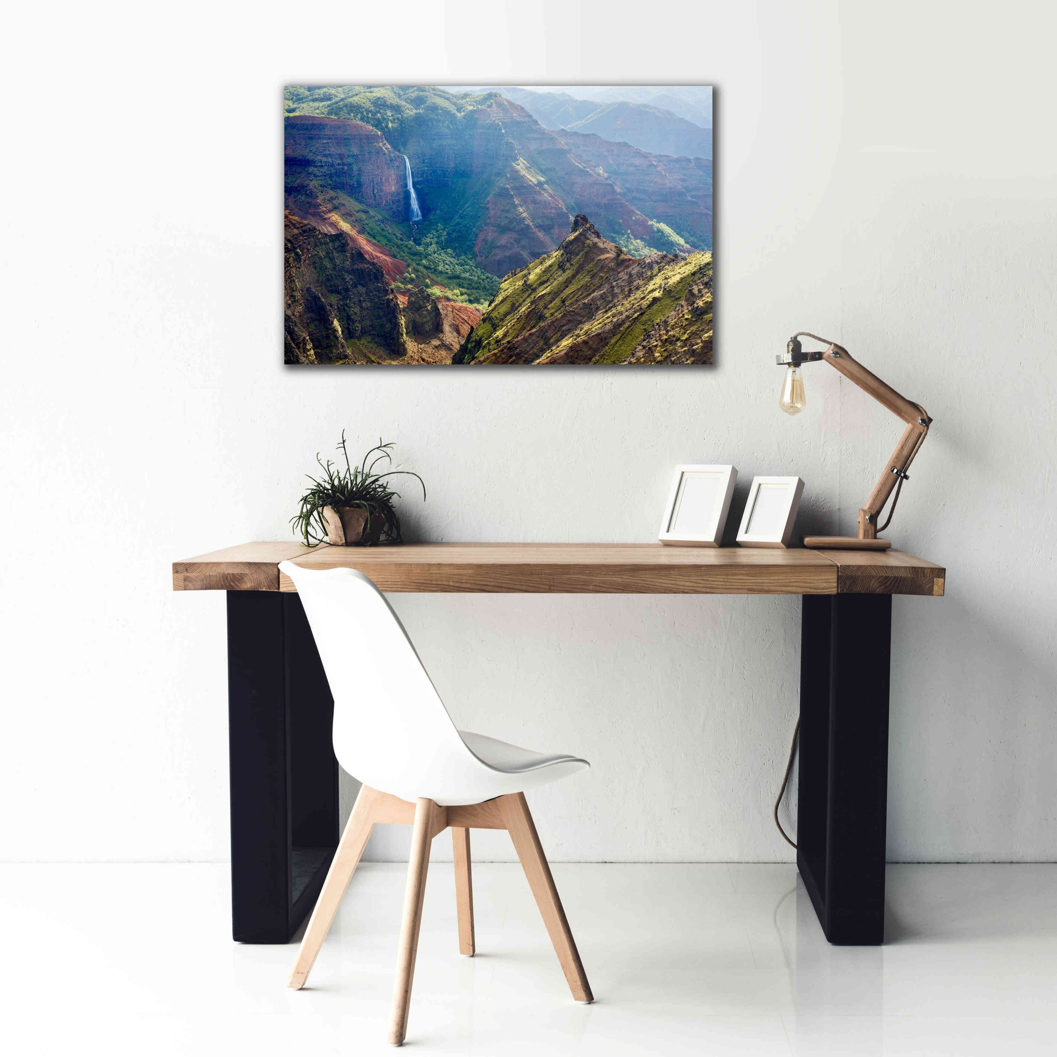 'Kauai Waimea Canyon Waipoo Falls' by Mike Jones, Giclee Canvas Wall Art,40 x 26