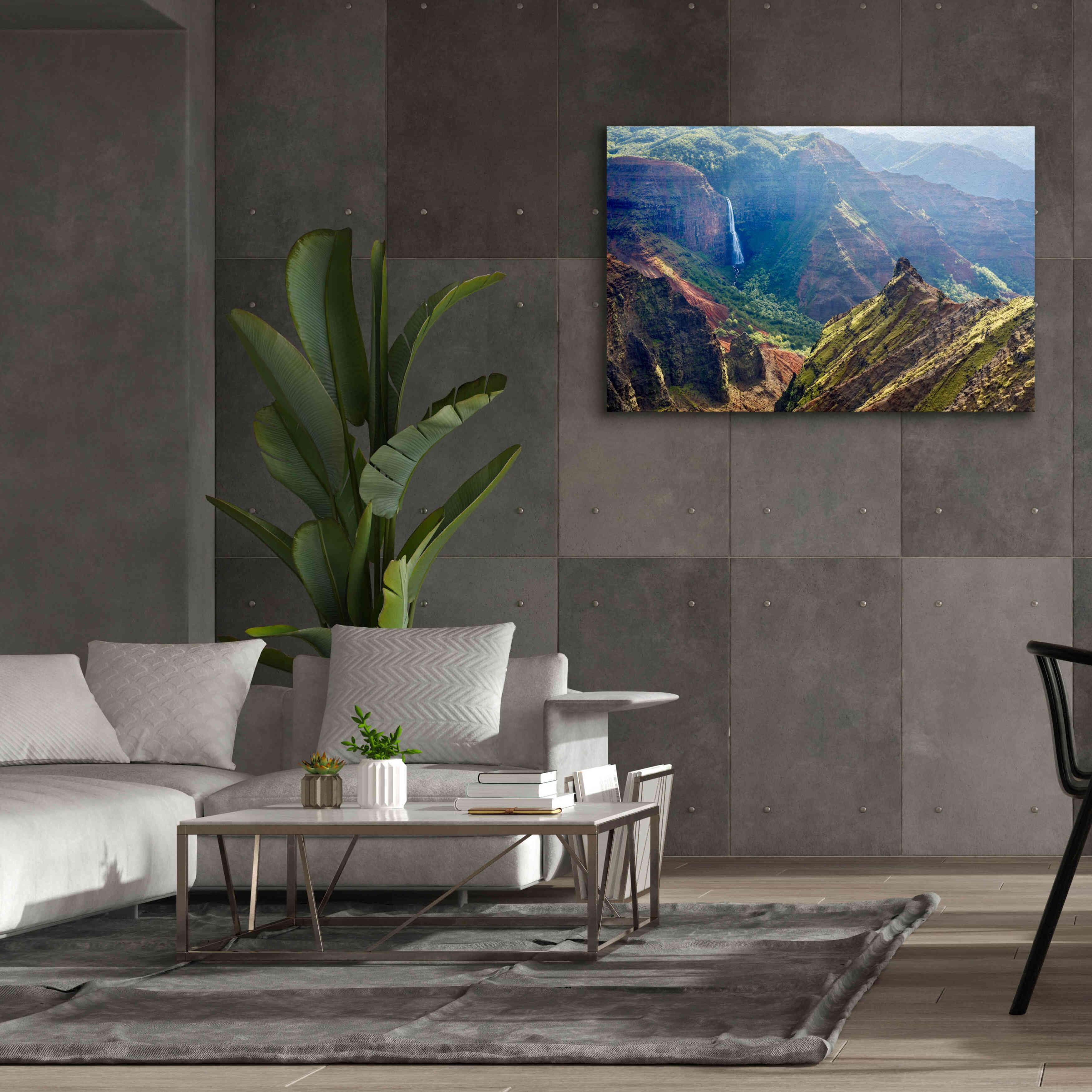 'Kauai Waimea Canyon Waipoo Falls' by Mike Jones, Giclee Canvas Wall Art,60 x 40