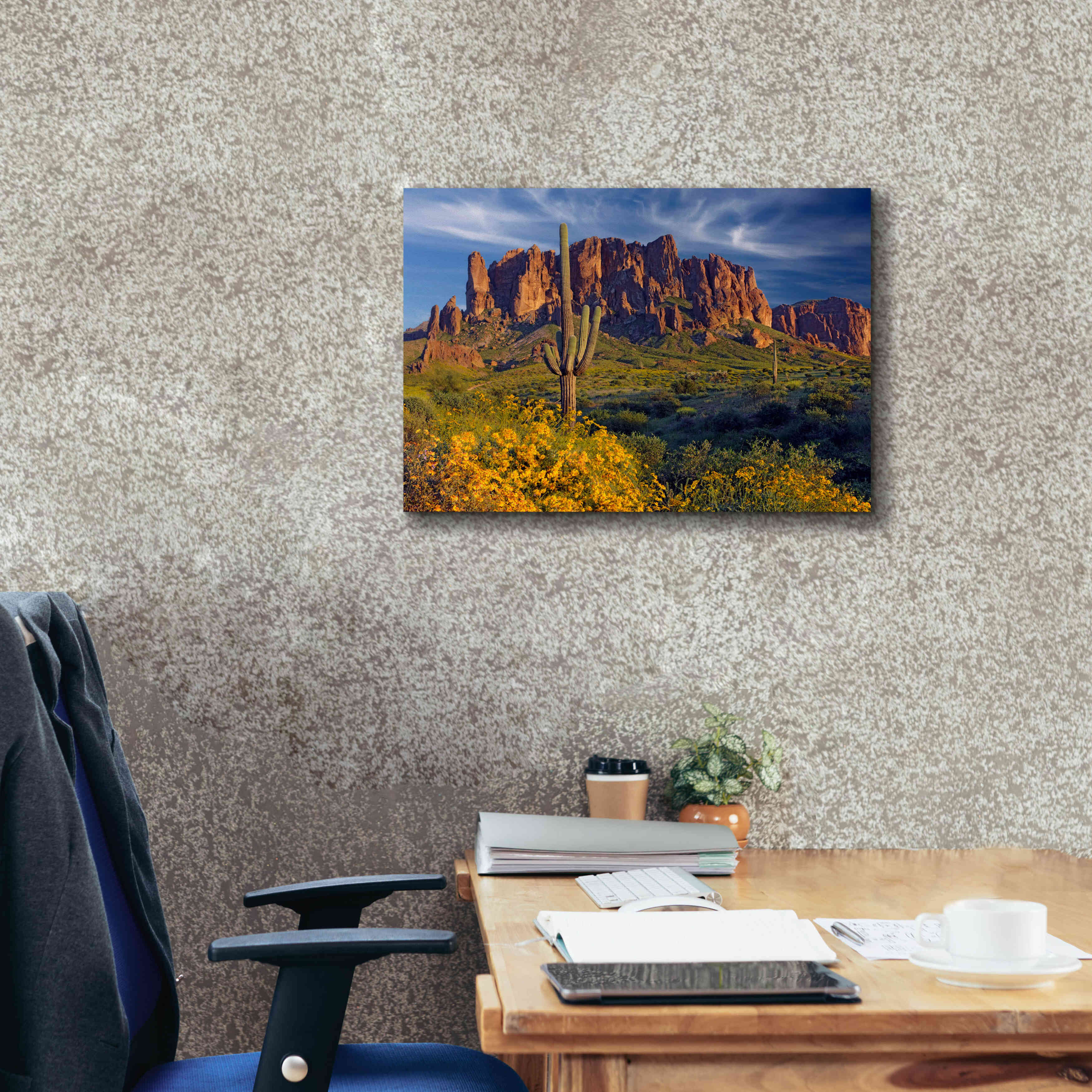 'Lost Dutchman flowers' by Mike Jones, Giclee Canvas Wall Art,26 x 18