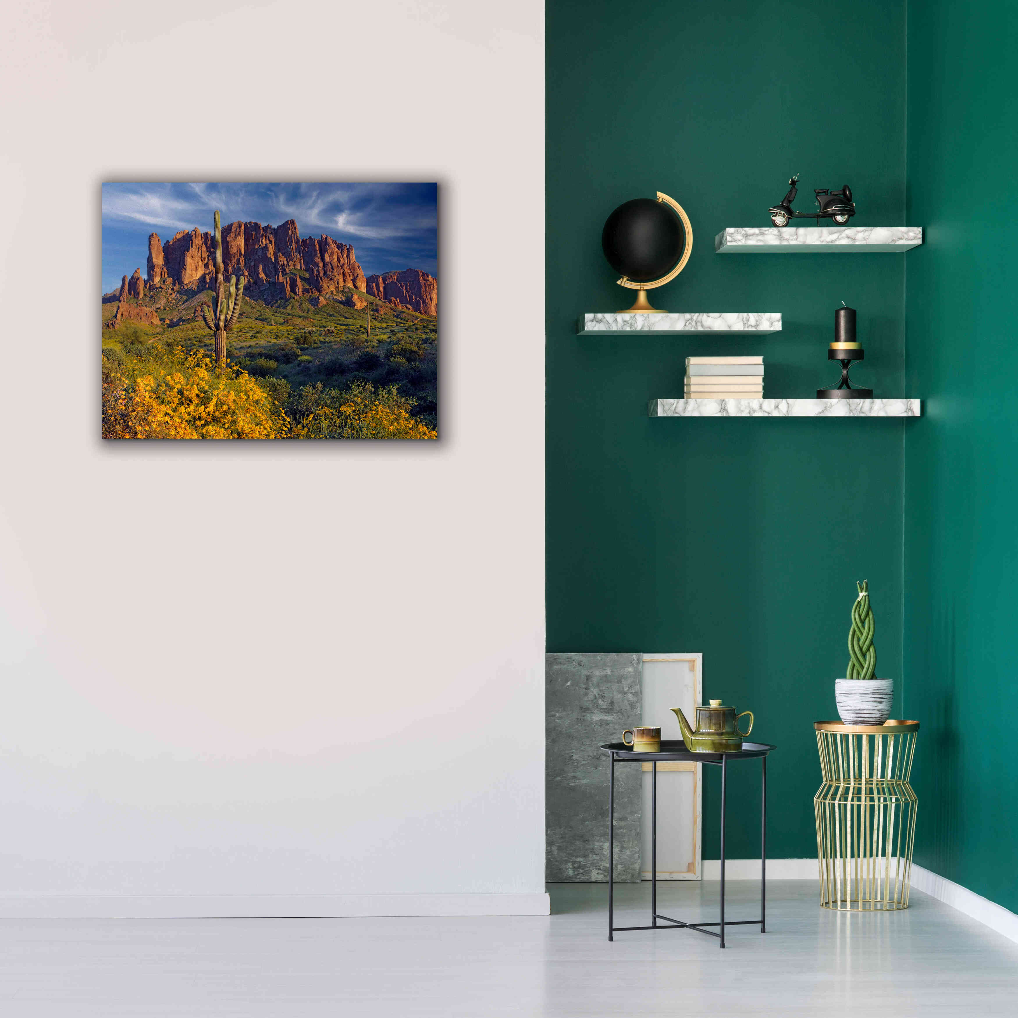 'Lost Dutchman flowers' by Mike Jones, Giclee Canvas Wall Art,34 x 26