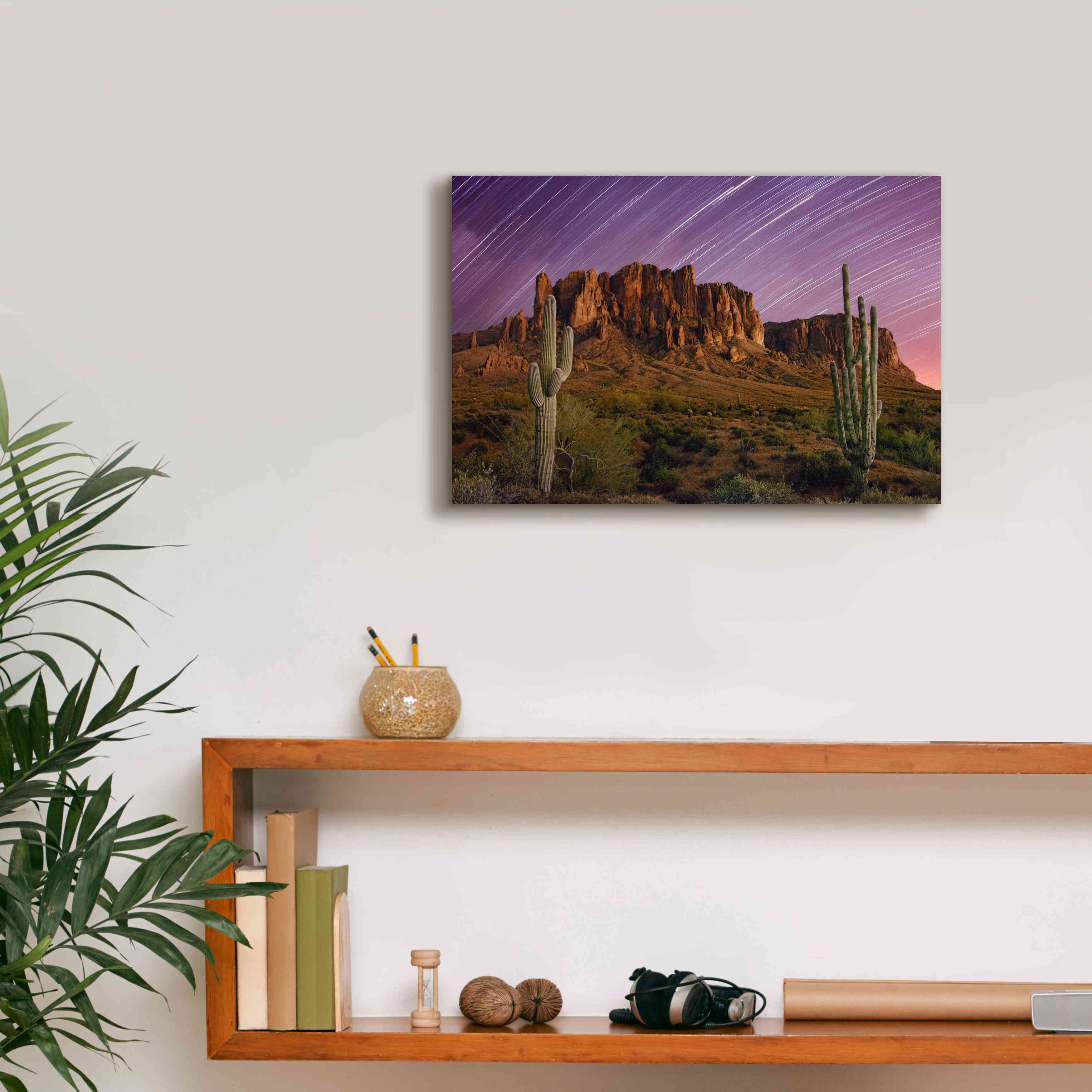 'Lost Dutchman Star Trails' by Mike Jones, Giclee Canvas Wall Art,18 x 12