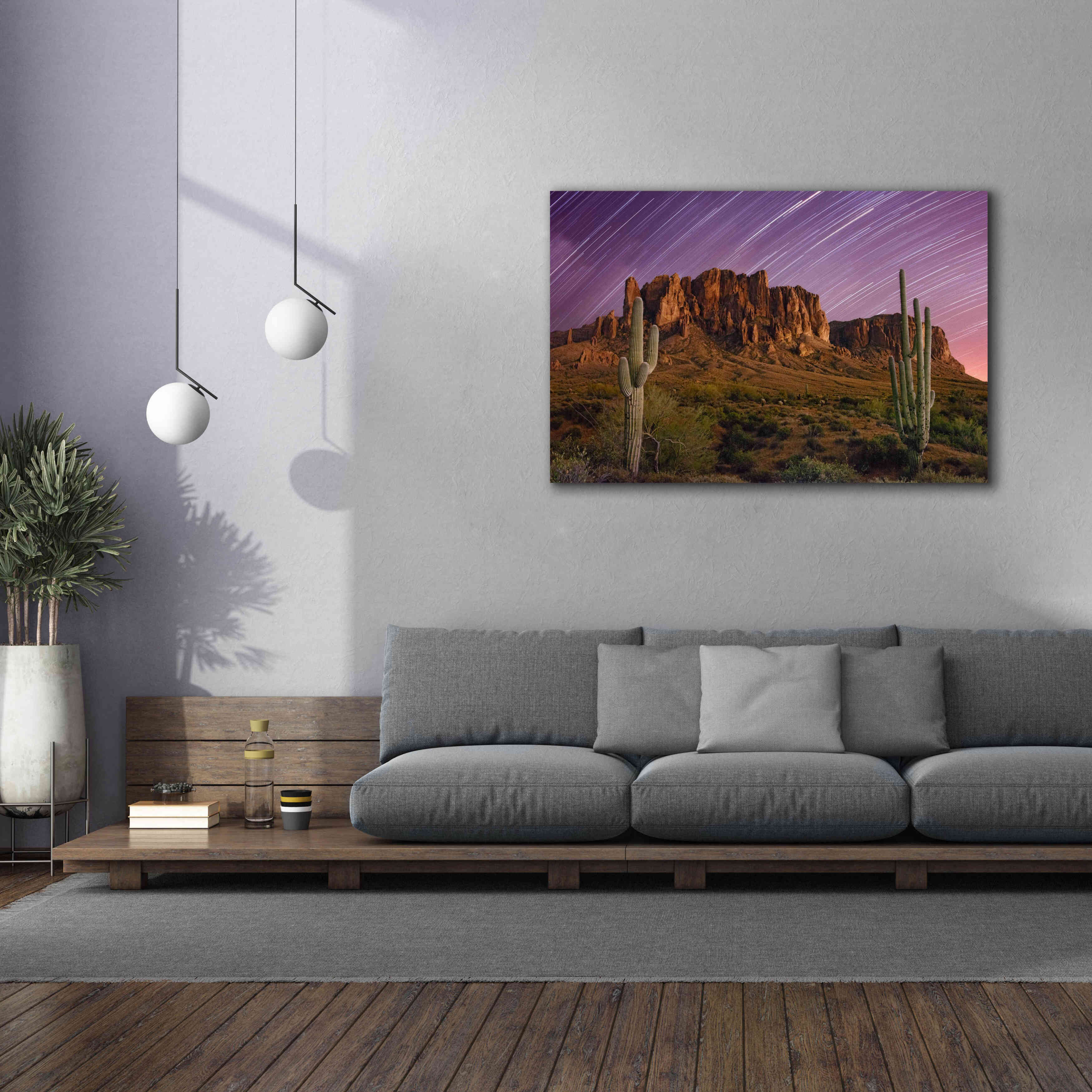 'Lost Dutchman Star Trails' by Mike Jones, Giclee Canvas Wall Art,60 x 40