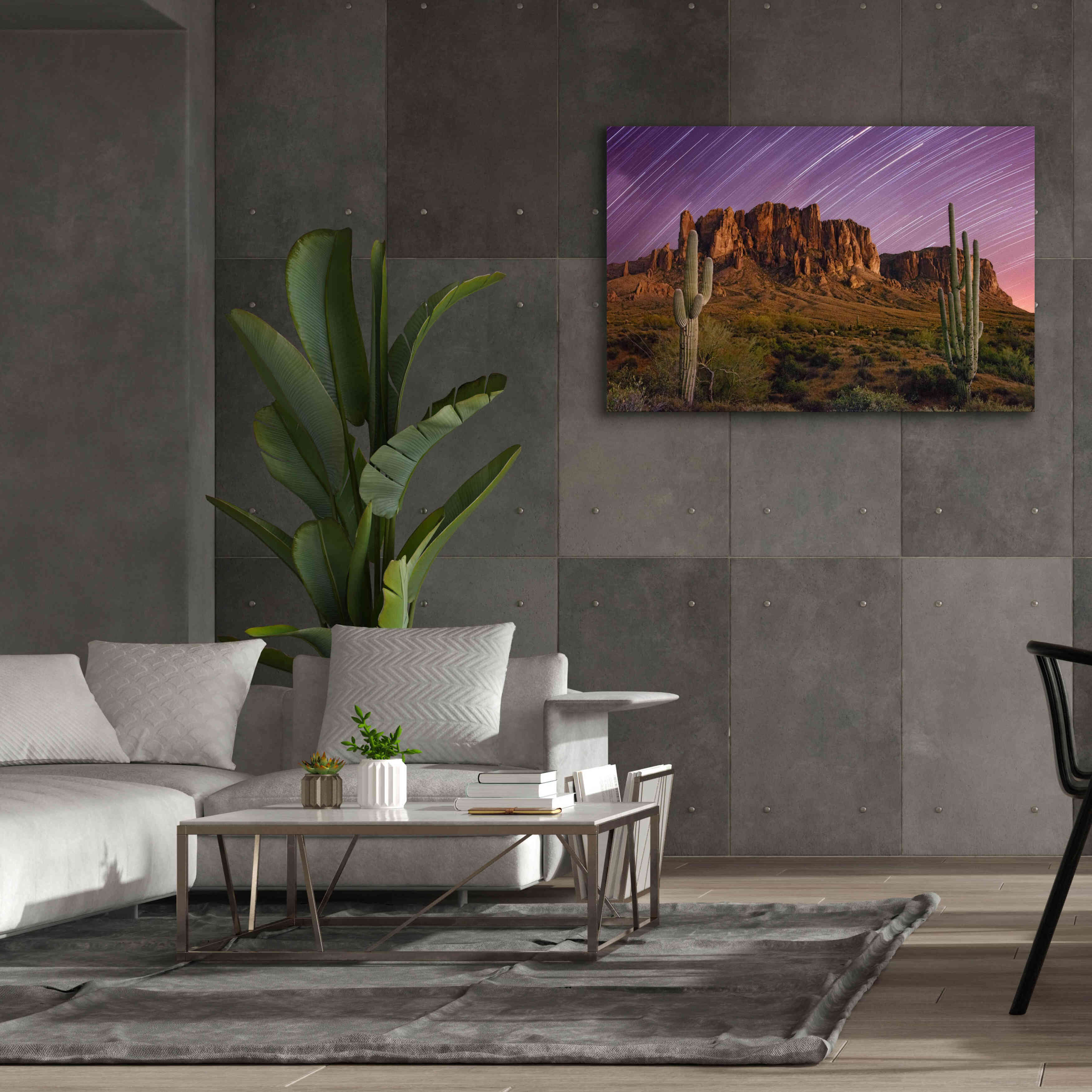 'Lost Dutchman Star Trails' by Mike Jones, Giclee Canvas Wall Art,60 x 40