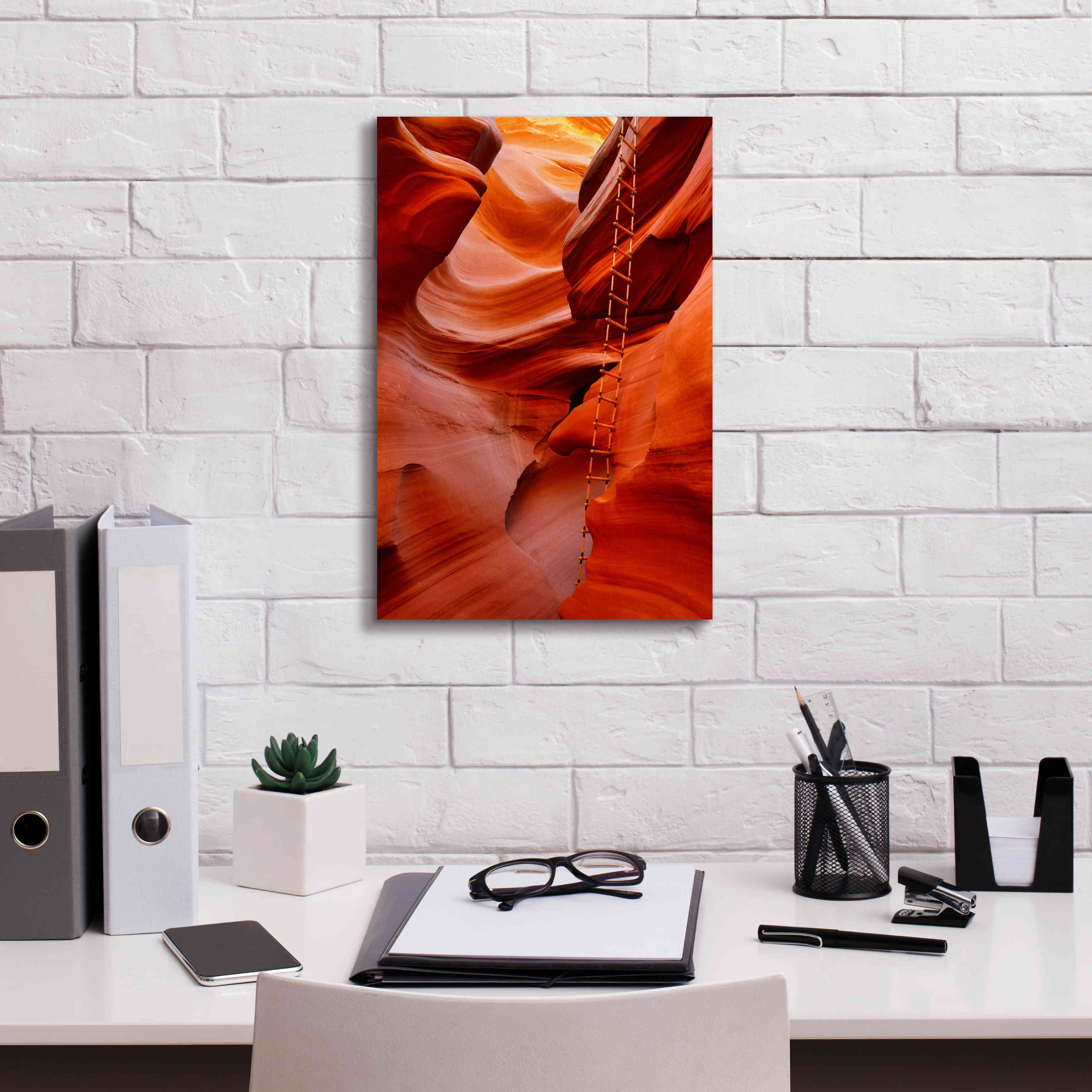 'Lower Antelope Canyon Ladder' by Mike Jones, Giclee Canvas Wall Art,12 x 18