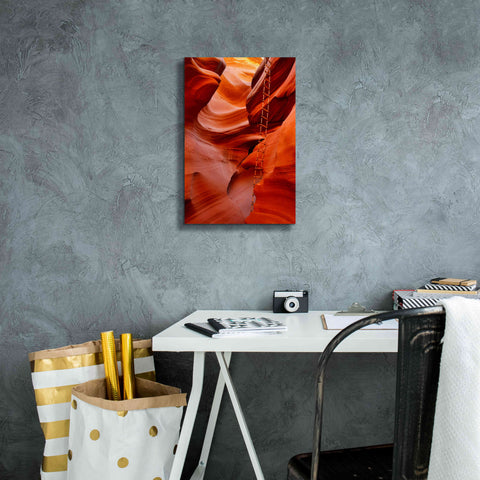 Image of 'Lower Antelope Canyon Ladder' by Mike Jones, Giclee Canvas Wall Art,12 x 18